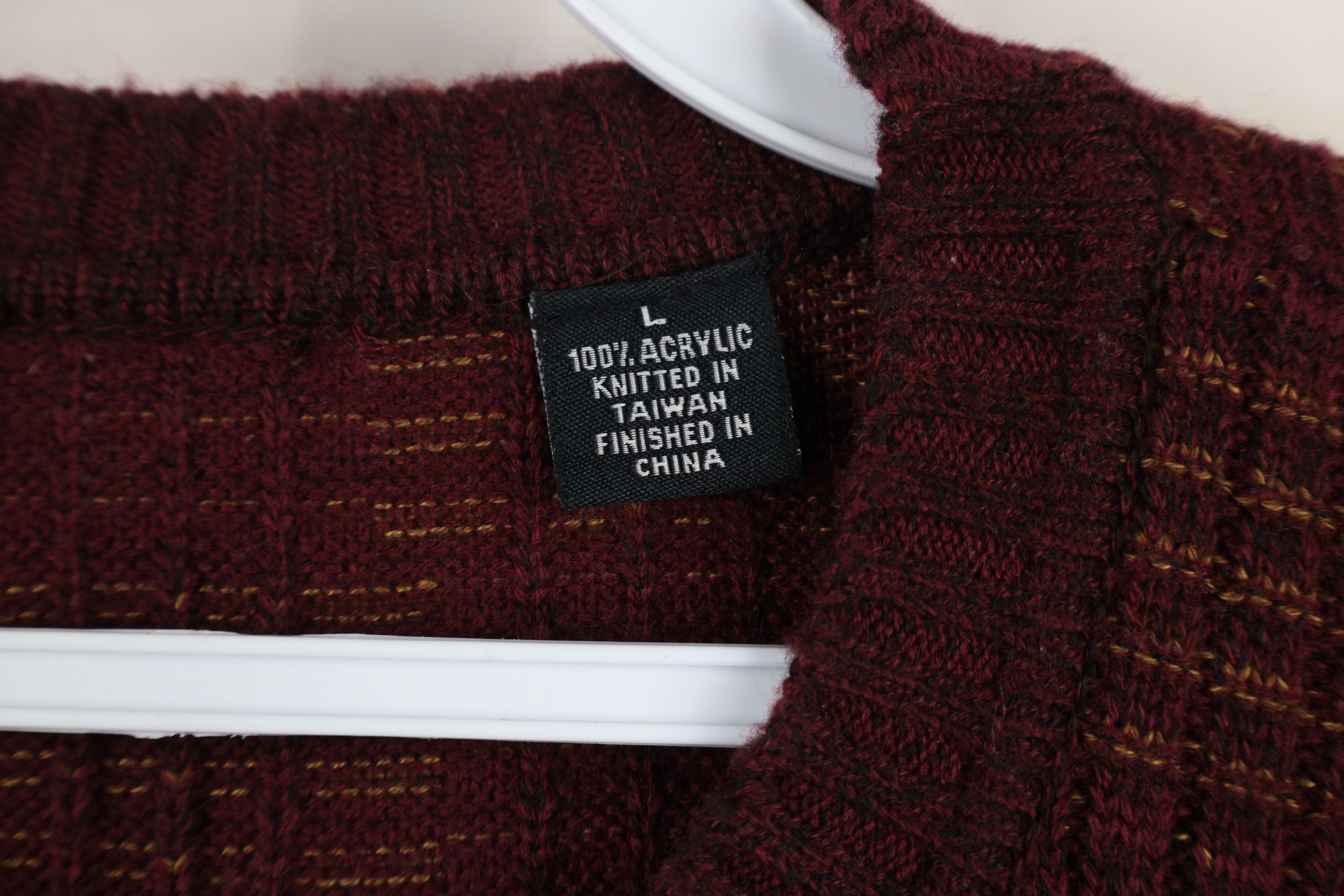 Vintage Vintage 90s Streetwear Ribbed Knit Crewneck Dad Sweater Size US L / EU 52-54 / 3 - 4 Thumbnail