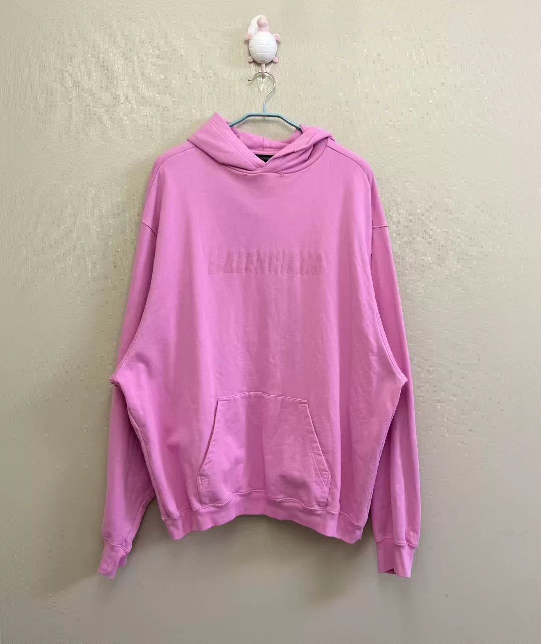 Balenciaga BALENCIAGA Pink Distressed Letter Hoodie Size S / US 4 / IT 40 - 1 Thumbnail