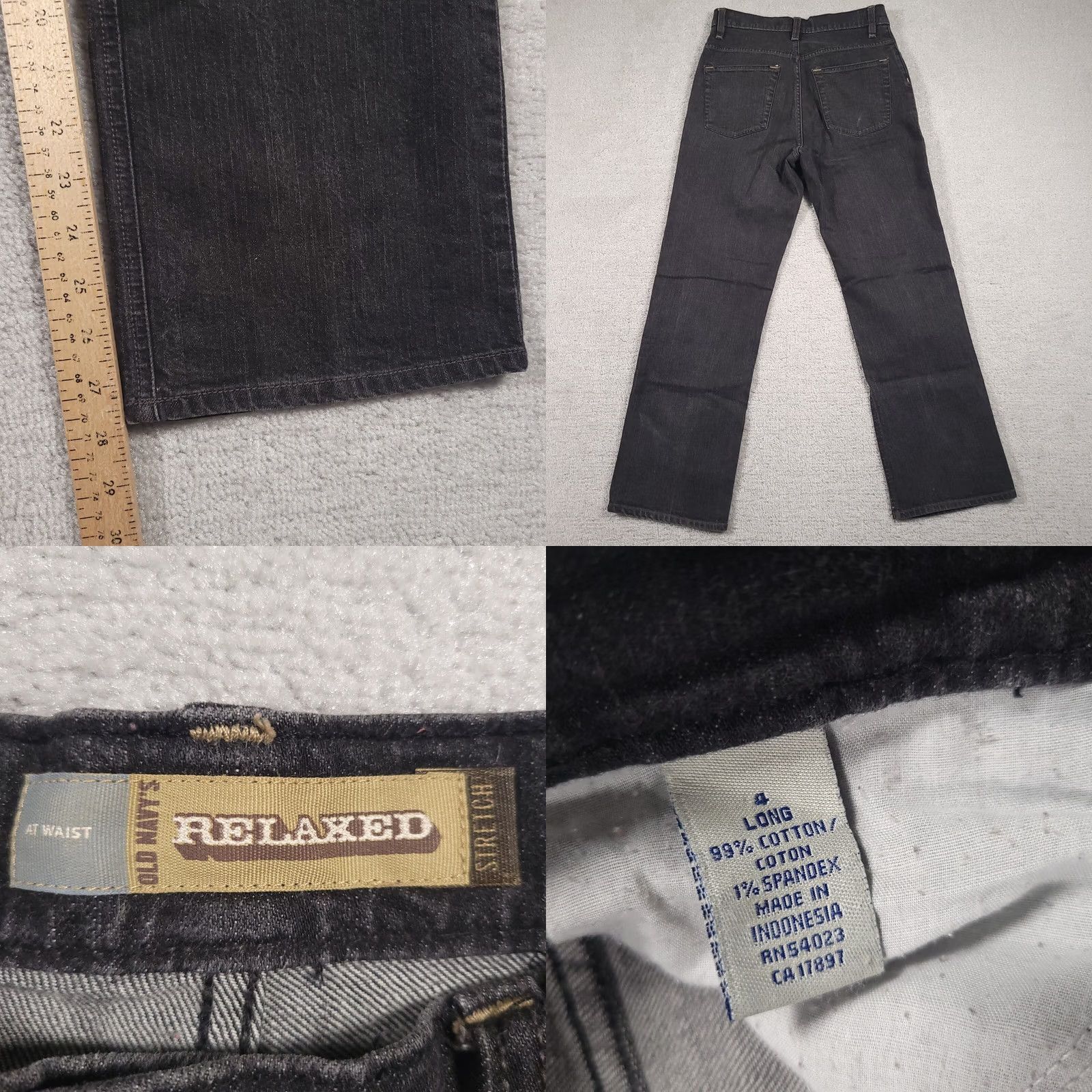 Old Navy VINTAGE Old Navy Jeans Women's 4 Long Mid-Rise Black Y2K Relaxed 90s Mom Straight Pants Girls? Size 27" / US 4 / IT 40 - 8 Thumbnail