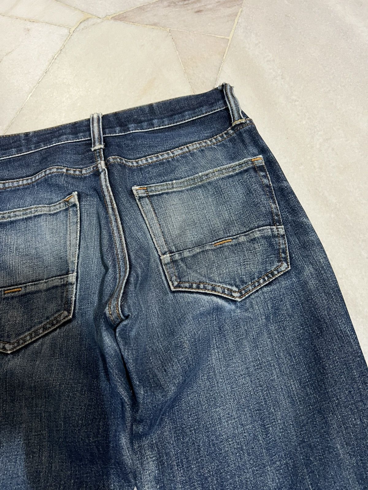 If Six Was Nine × Le Grande Bleu (L.G.B.) 🌈Vintage Back Number Kaihara denim Distressed Jean Size US 29 - 14 Thumbnail