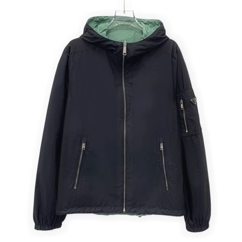 Prada Prada Green triangle hooded zipper long-sleeved double-sid Size US M / EU 48-50 / 2 - 3 Thumbnail