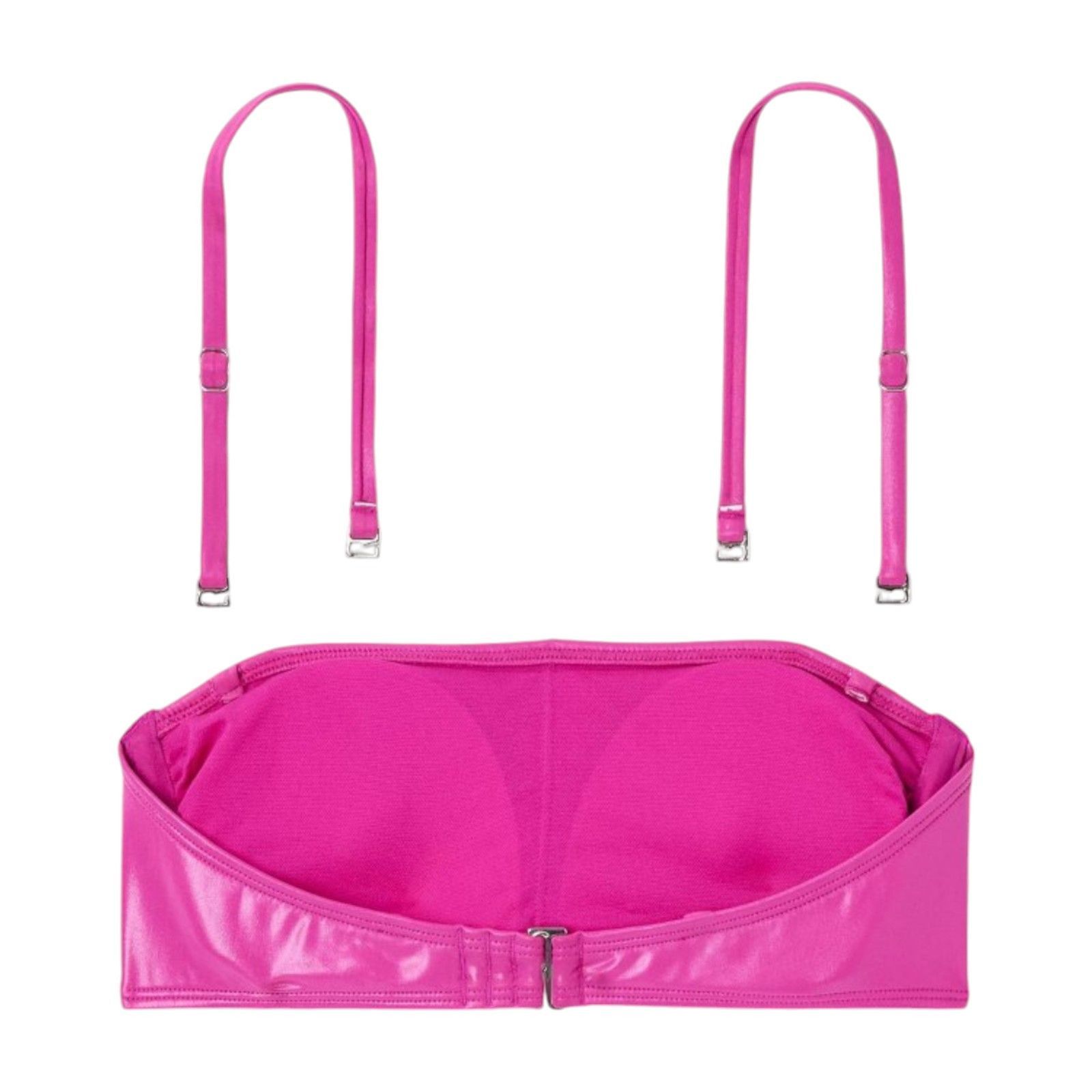Other Wild Fable - Women's Faux Leather Bandeau Bikini Top - Pink Size ONE SIZE - 4 Thumbnail