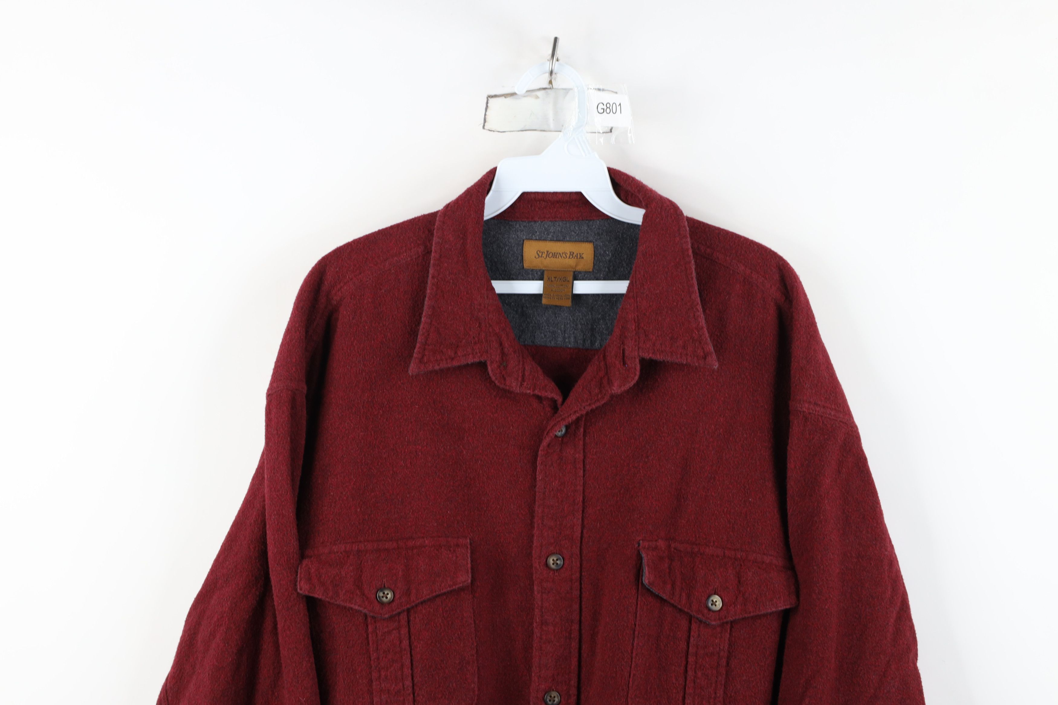 Vintage Vintage 90s Streetwear Cloth Collared Button Shirt Red Size US XL / EU 56 / 4 - 2 Thumbnail