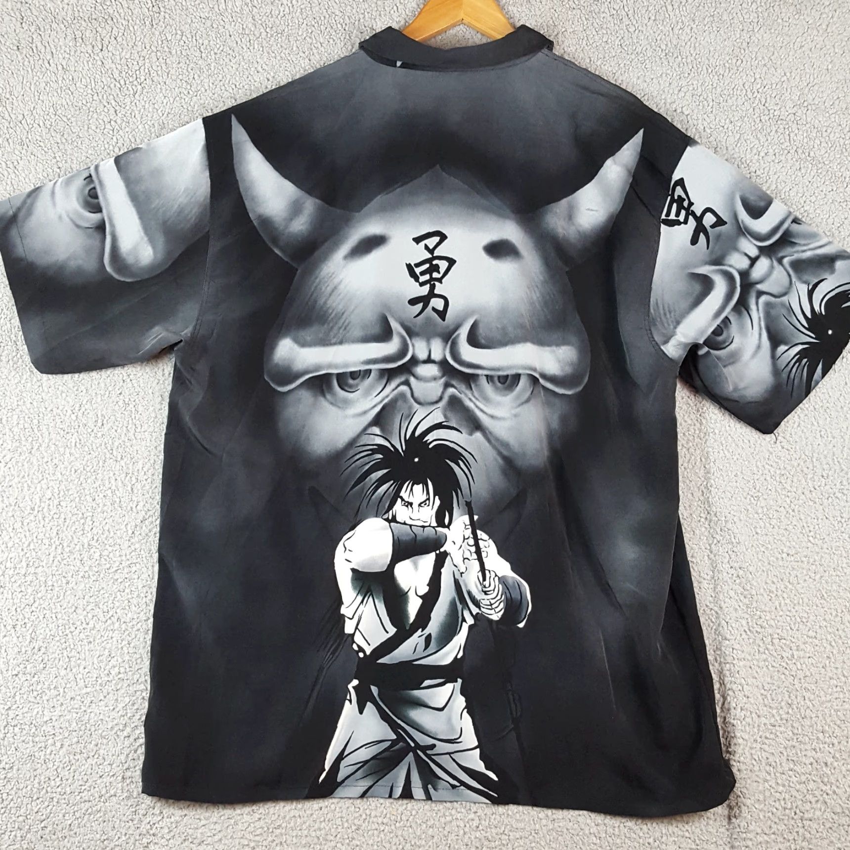Vintage VINTAGE Y2K Anime Samurai Button Up Mens XL Japanese Manga Grunge 2000s Shirt Size US XL / EU 56 / 4 - 5 Thumbnail