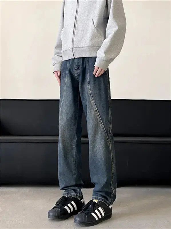 Japanese Brand Retro loose straight leg wide leg jeans Size US 32 / EU 48 - 2 Thumbnail