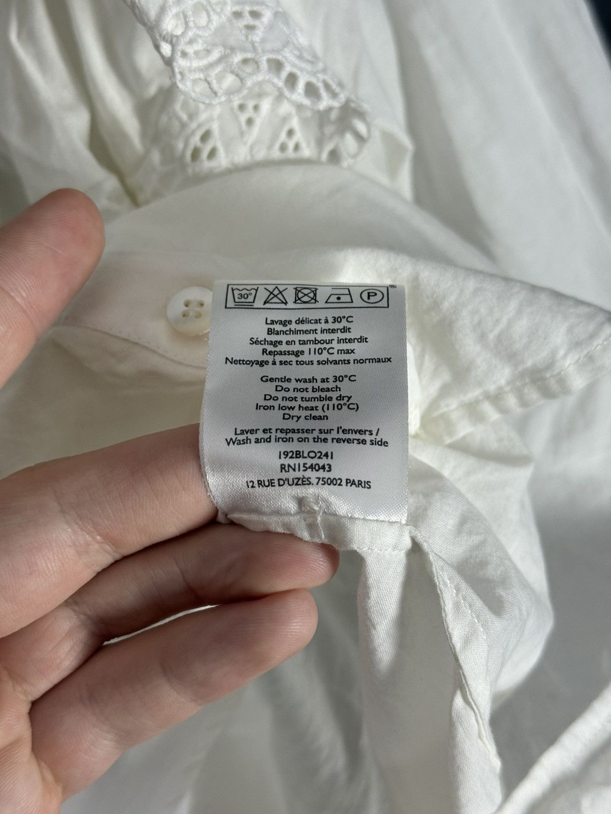Sezane Womens SEZANE White Cotton Button Shirt Blouse Long Sleeve Size XS / US 0-2 / IT 36-38 - 10 Thumbnail