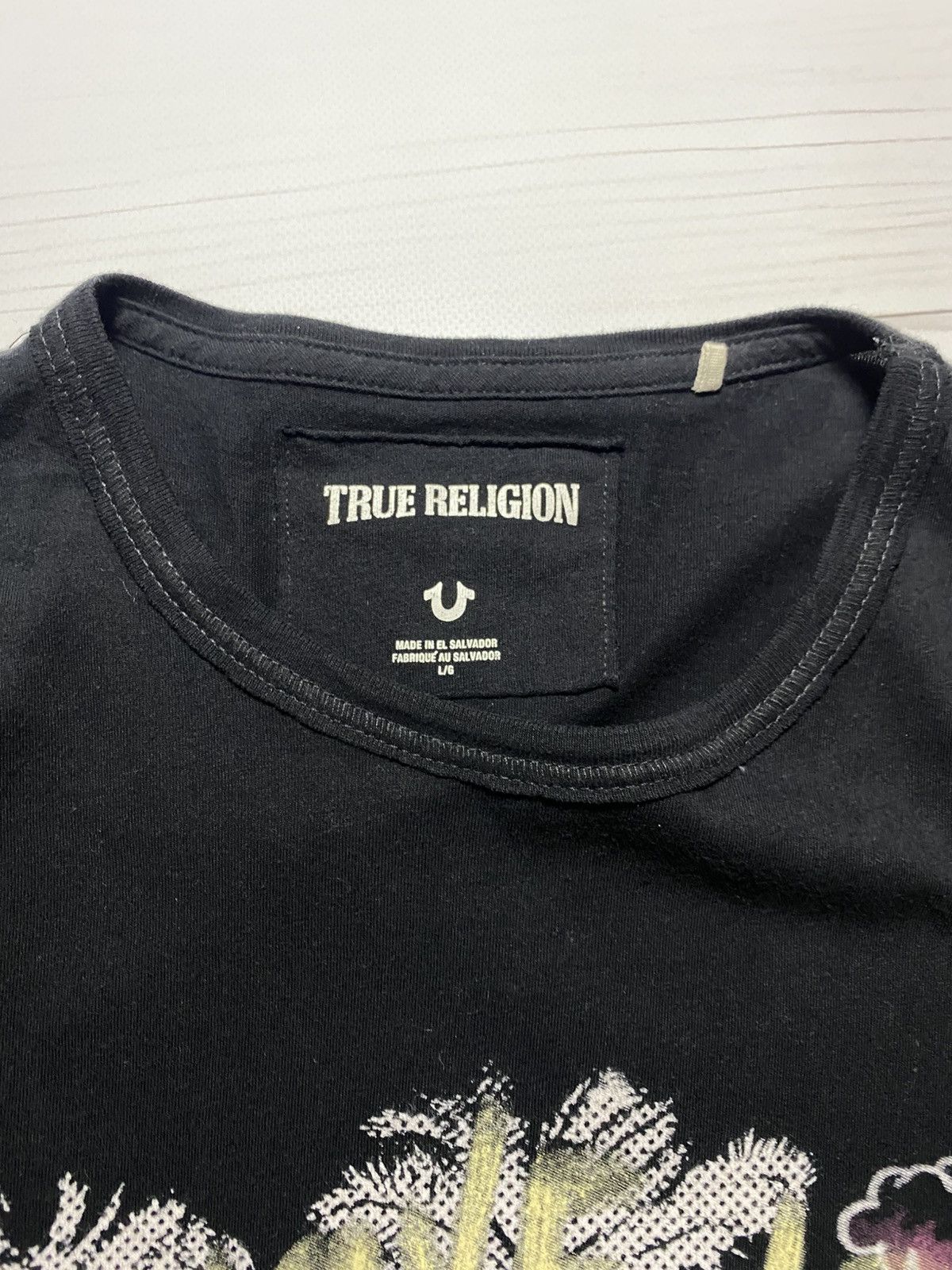 True Religion × Vintage True Religion No Love Lost Skull Box Logo Y2k T Shirt Size US L / EU 52-54 / 3 - 3 Thumbnail