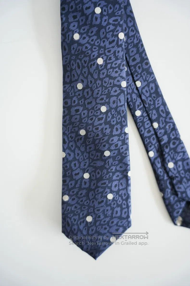 Yohji Yamamoto Yohji Yamamoto Leopard Print Polka Dot Silk Tie Size ONE SIZE - 2 Thumbnail