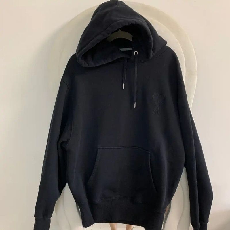 AMI AMI Black Long Sleeve Cotton Hoodie 0089 Size US XS / EU 42 / 0 - 1 Thumbnail