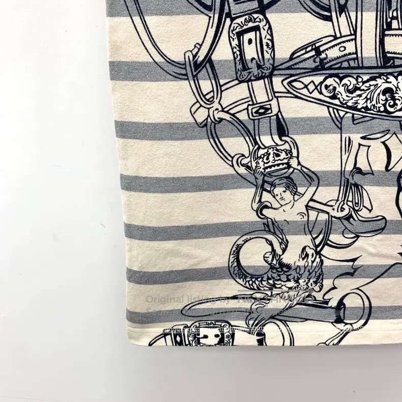 Hermes Hermes Color-block stripe print cotton round-neck short-sl Size XXS / US 00 / IT 34 - 4 Thumbnail