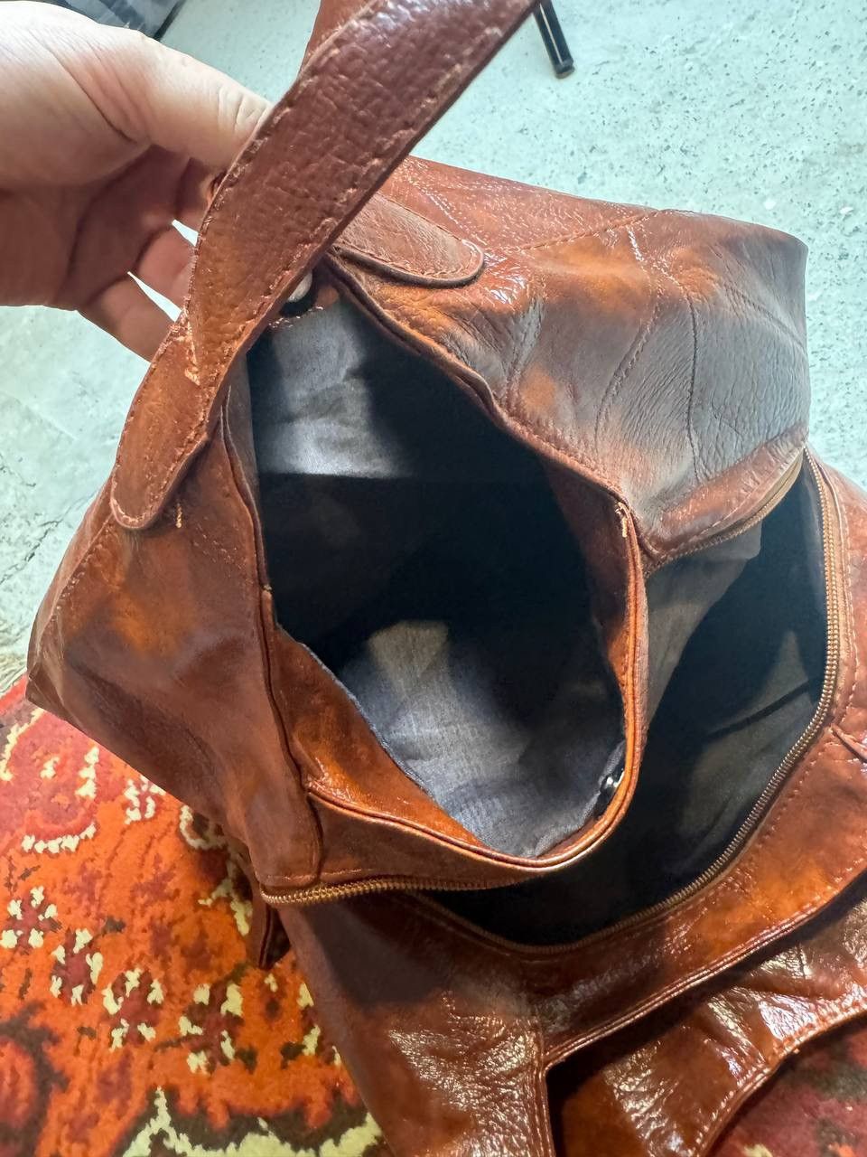 Japanese Brand × Vintage JINGPIN Piju Purse Mocha Pebbled Faux Leather Shoulder Bag Size ONE SIZE - 7 Thumbnail