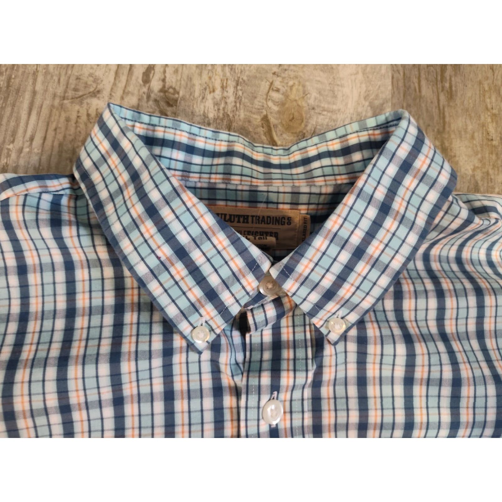 CO DULUTH TRADING CO Mens XL Tall Button-Down Shirt Plaid Blue Wrinkle Fighter - Big & Tall Casual Workwear Blue Plaid - Mens Size US XL / EU 56 / 4 - 7 Thumbnail