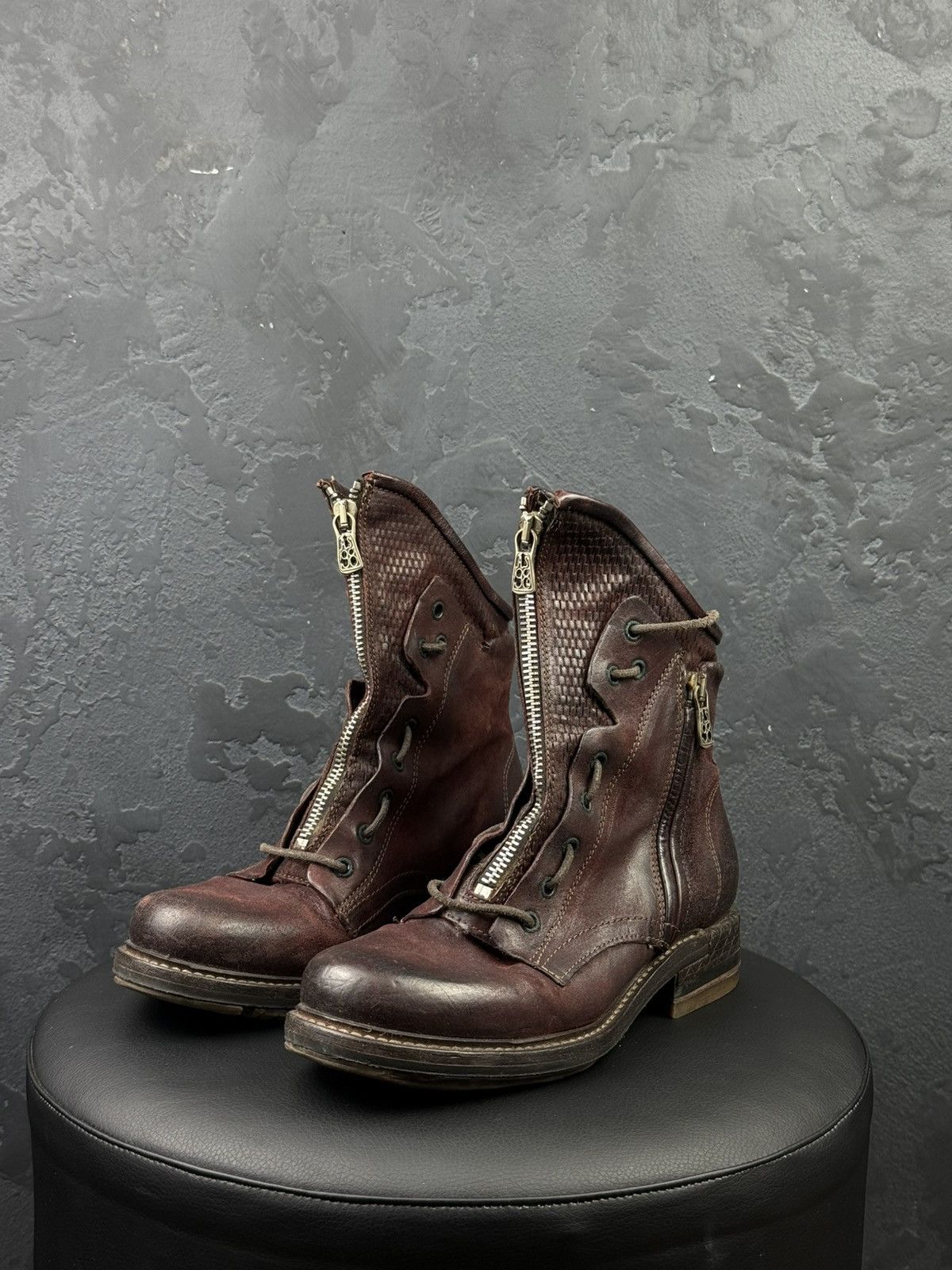 A.S.98 × Vintage AS98 A.S.98 Airstep 37 leather zip biker shoes