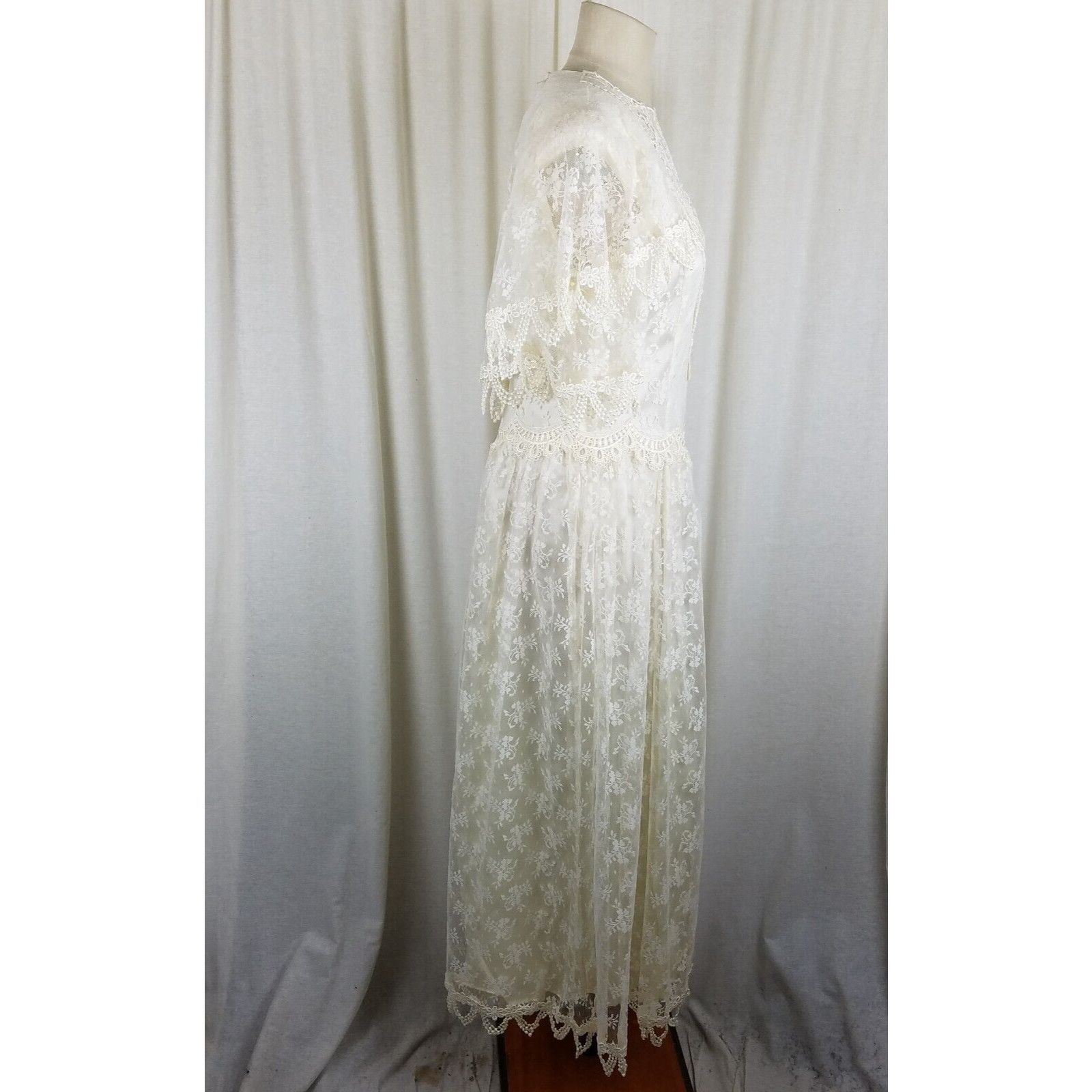 Jessica McClintock Vtg 80s JESSICA MCCLINTOCK BRIDAL Gunne Sax Dress Lace 12 Size XL / US 12-14 / IT 48-50 - 5 Thumbnail