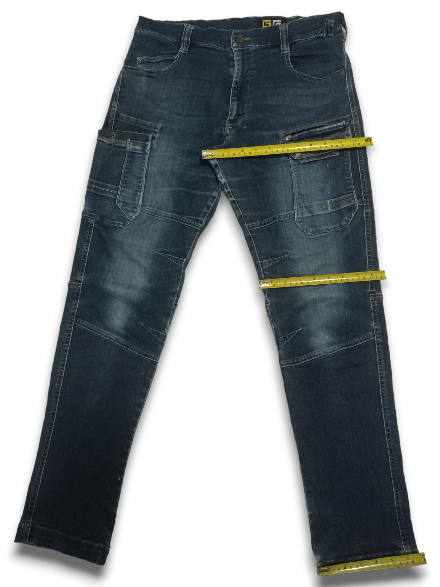 Japanese Brand Vintage Japanese Brand Blue Wash Distressed Cargo Pants Size US 32 / EU 48 - 12 Thumbnail