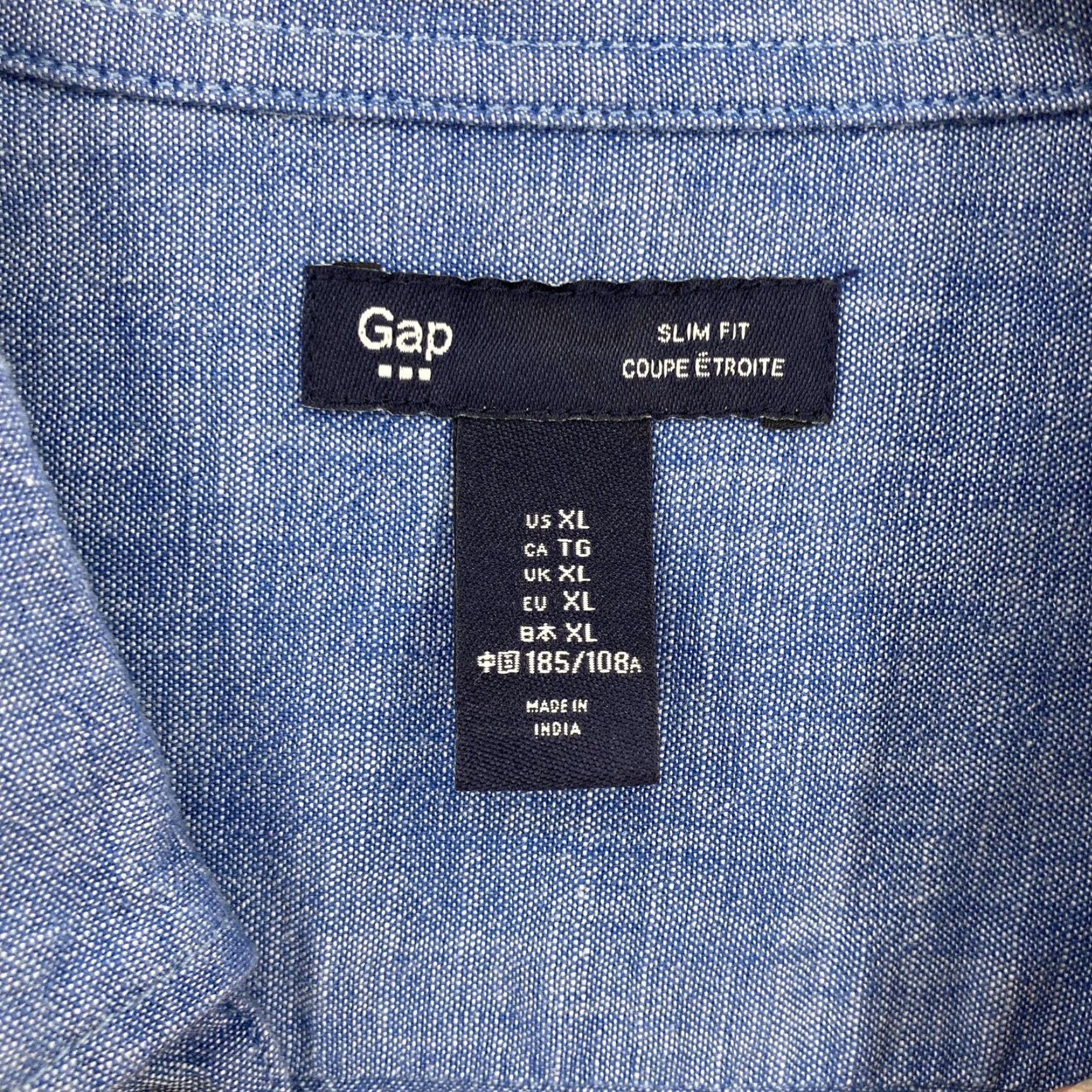Gap Gap Chambray Shirt Mens XL Blue Slim Fit Long Sleeve Button-Down Pocket Casual Size US XL / EU 56 / 4 - 4 Thumbnail