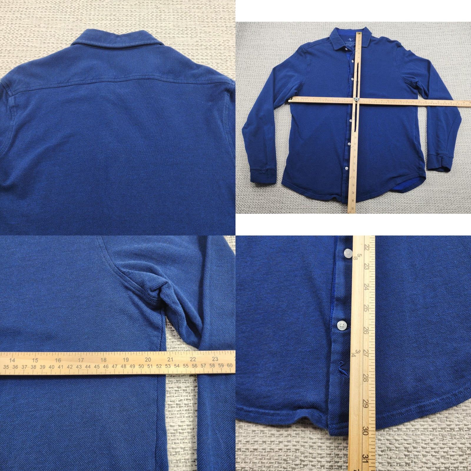 Tailorbyrd TAILORBYRD Shirt Mens Large Blue Long Sleeve Button-Up Knit Cotton Casual Size US L / EU 52-54 / 3 - 8 Thumbnail
