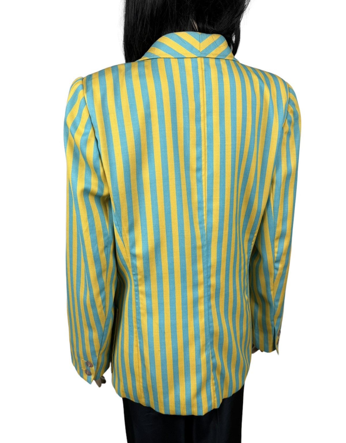 Ungaro Paris × Vintage Vintage Ungaro Paris Striped Blazer Jacket Wool Size 44 Size M / US 6-8 / IT 42-44 - 8 Thumbnail