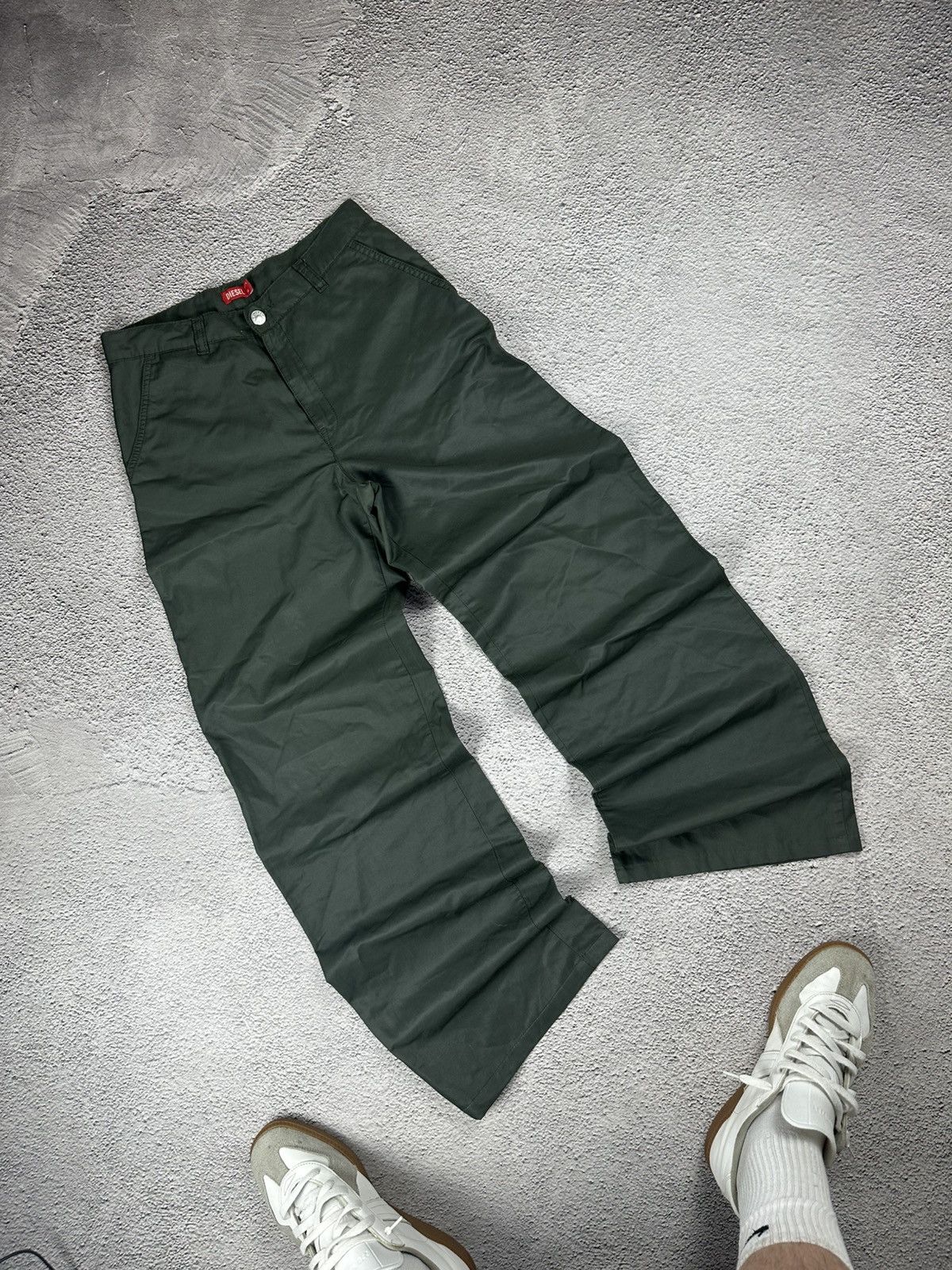 Diesel Diesel Woman’s Green Straight Leg Pants Baggy Japan Style Size 26" / US 2 / IT 38 - 1 Thumbnail