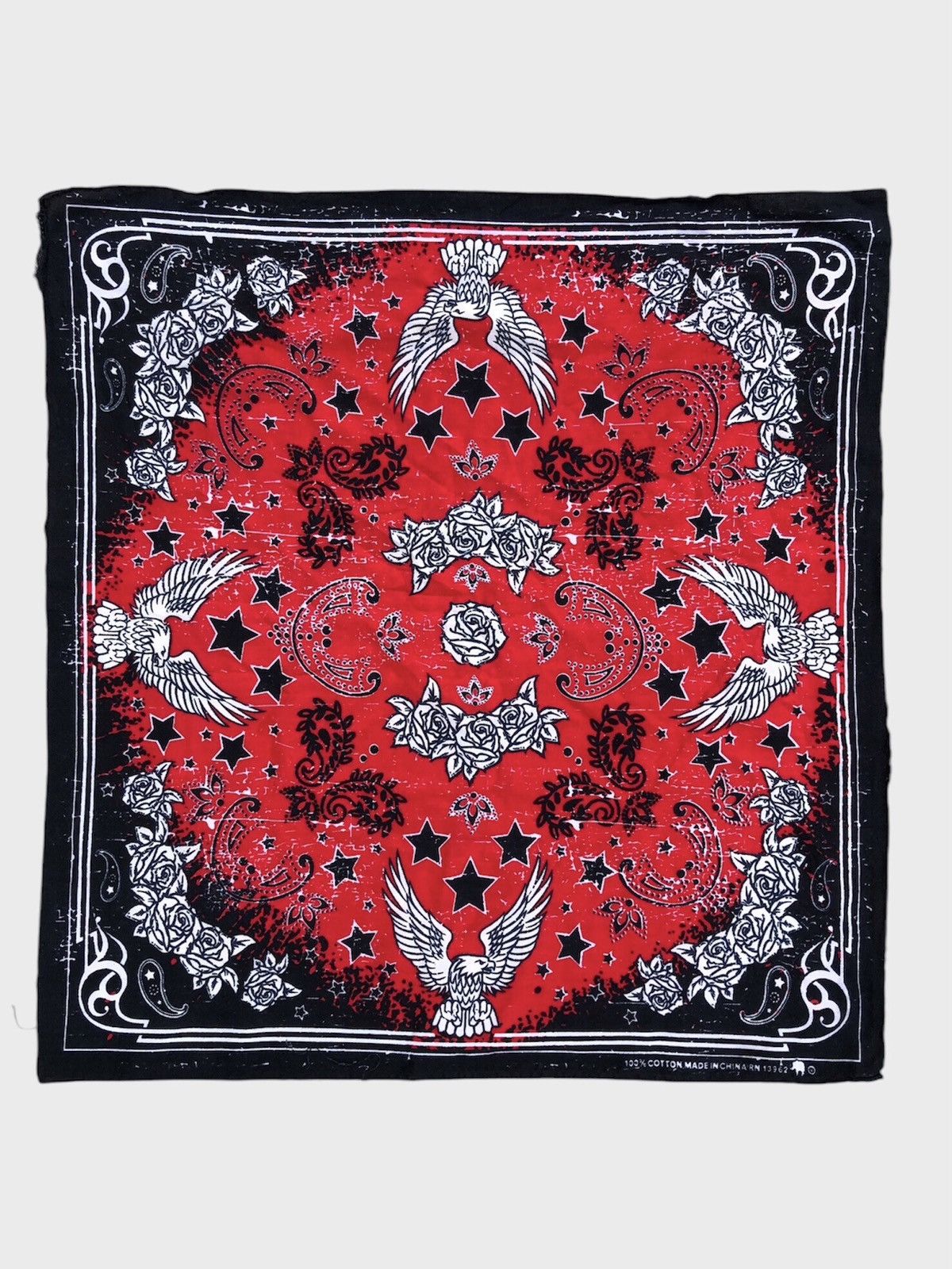Japanese Brand Paisley Biker Eagle Rose Flower Bandana / Scarve / Scarf Size ONE SIZE - 1 Thumbnail