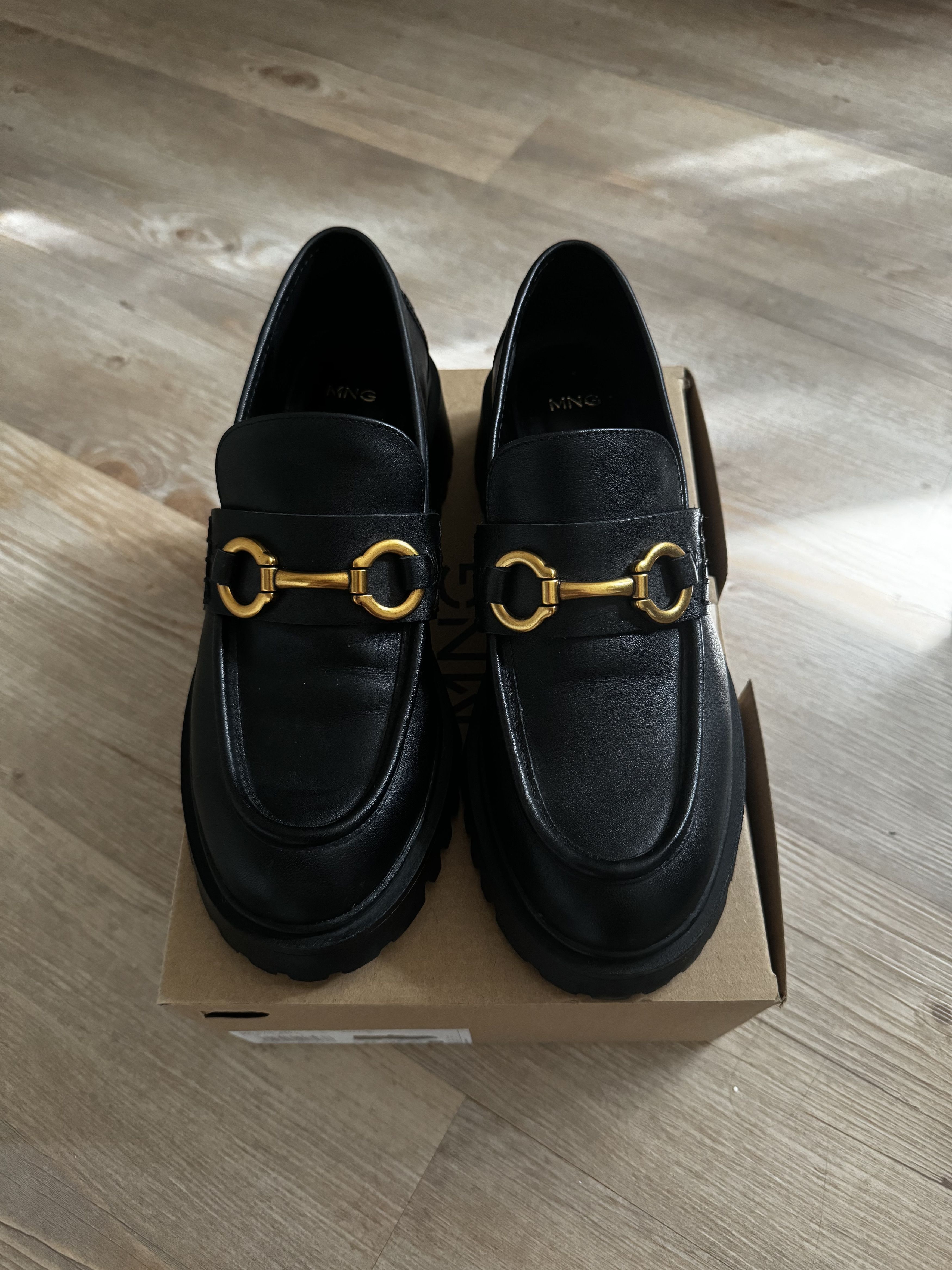 Mango Leather moccasin with track sole Size US 7 / IT 37 - 2 Thumbnail