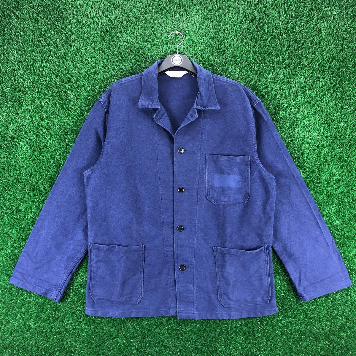 Le Laboureur Vintage 70's Europe Workwear Chore Jacket Indigo Blue Size US XL / EU 56 / 4 - 1 Thumbnail
