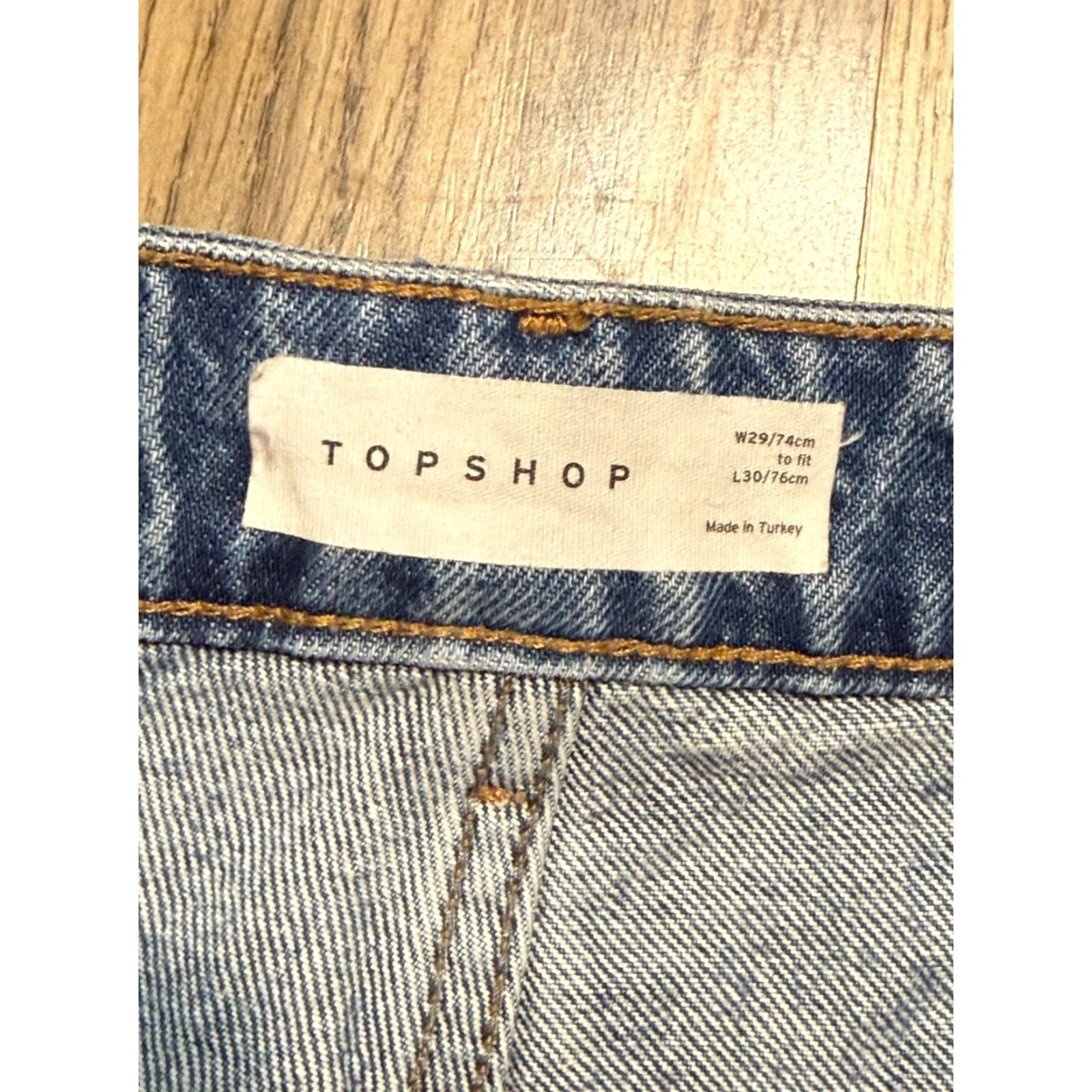 Topshop Topshop Jeans Women's 29 Blue Denim Straight High Rise Pockets Outdoor Size 29" - 4 Thumbnail