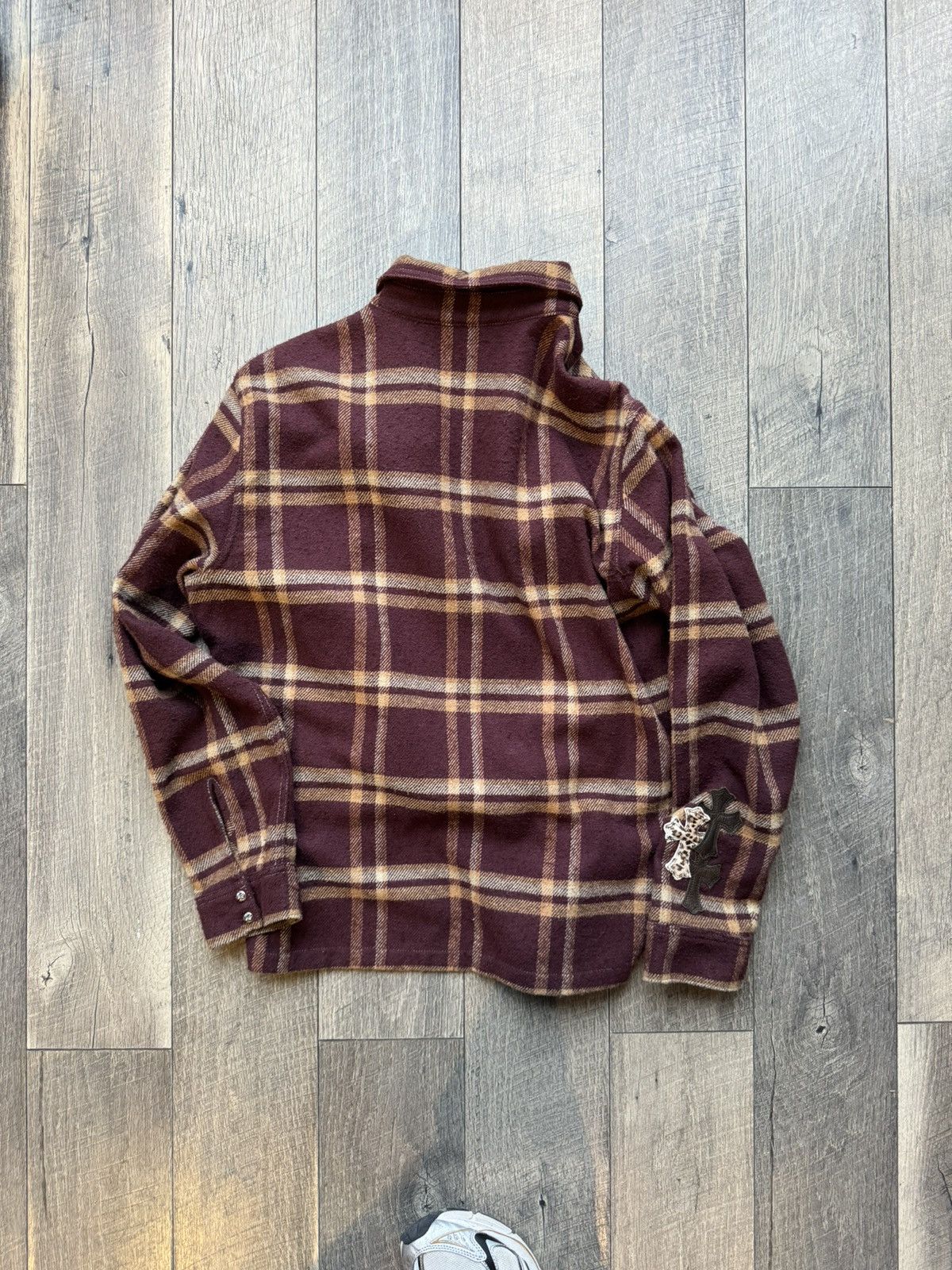 Chrome Hearts Chrome Hearts Burgundy Cross Patch 1/1 Long Sleeve Flannel Size US L / EU 52-54 / 3 - 2 Thumbnail