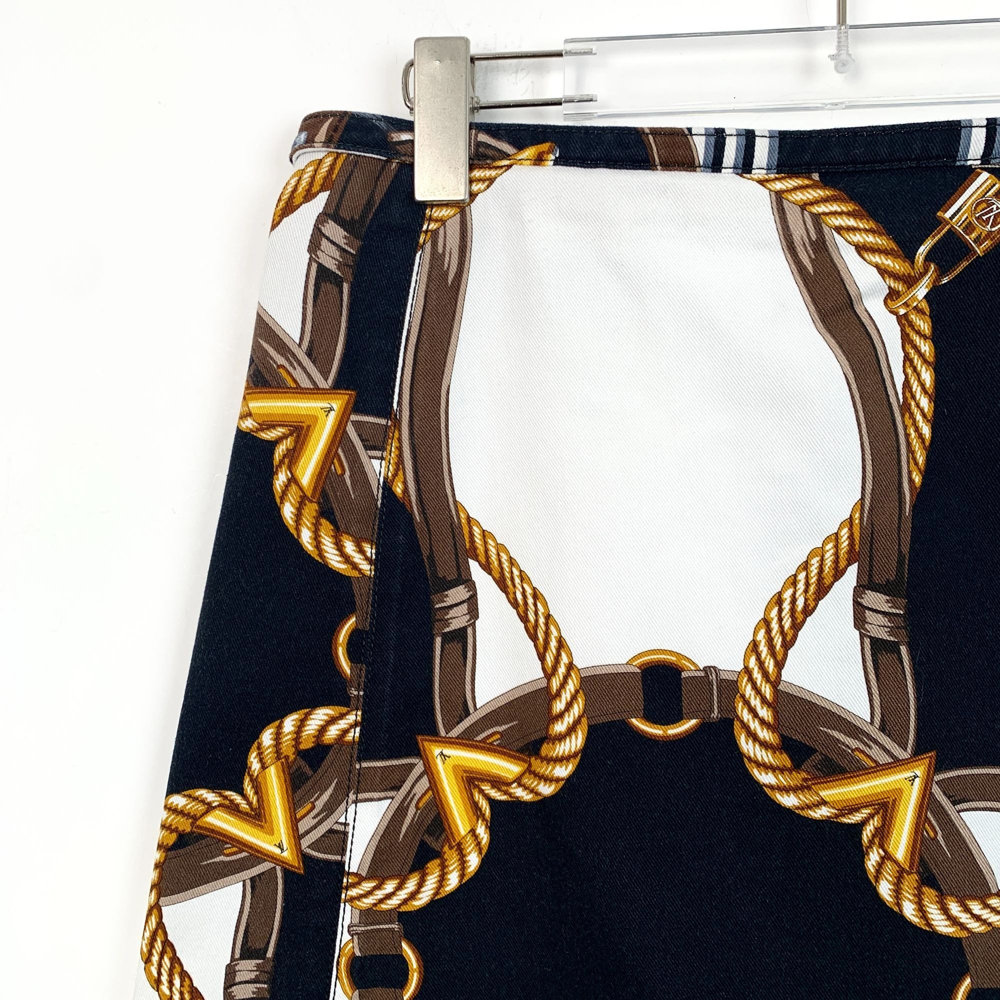 Louis Vuitton Louis Vuitton Womens Chain Print Belt Skirt Size 42 Cotton B Size 42" / US 20 - 7 Thumbnail