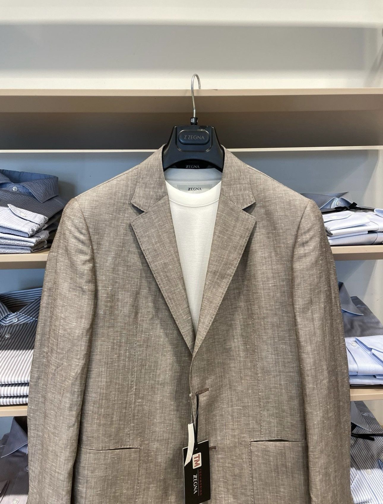 Ermenegildo Zegna × Z Zegna Zegna linen blazer casual kaki Size 48R - 2 Thumbnail