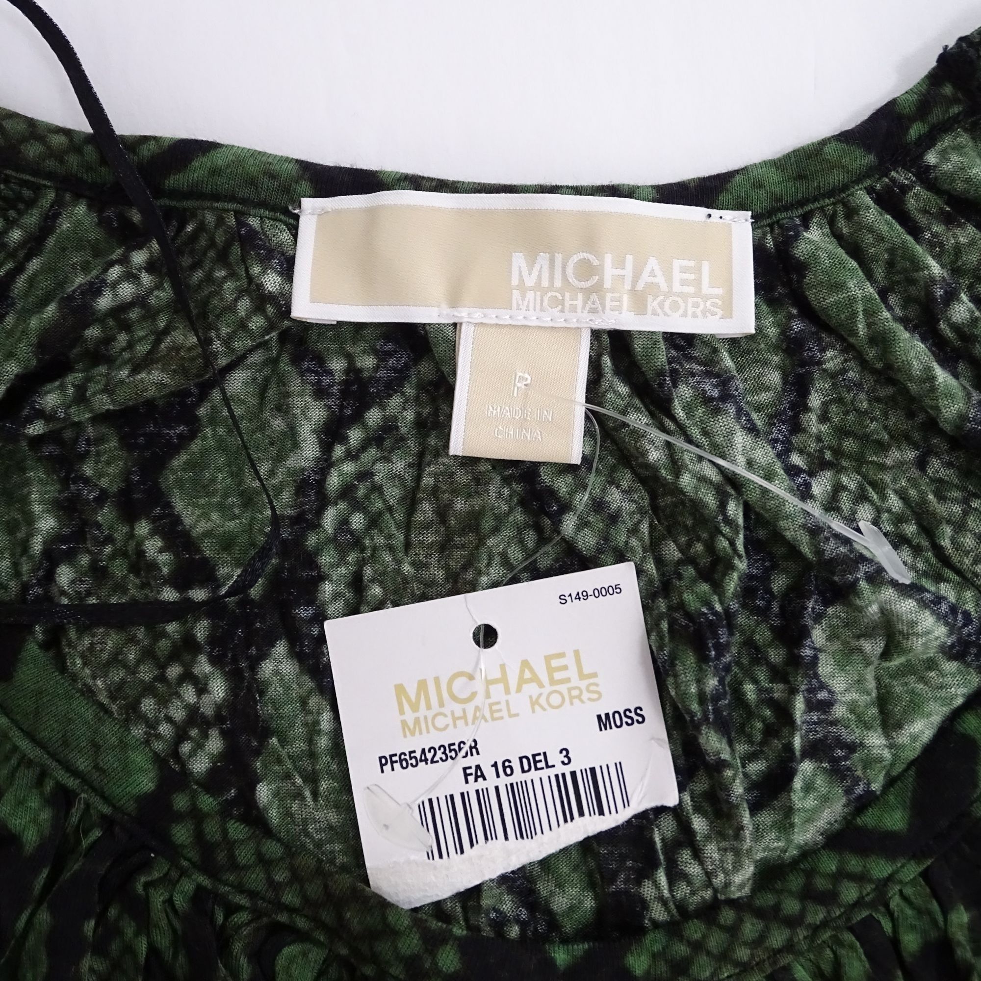 Michael Kors Michael Michael Kors Green Snake Print Knit Top Women Size P Size XXS / US 00 / IT 34 - 6 Thumbnail