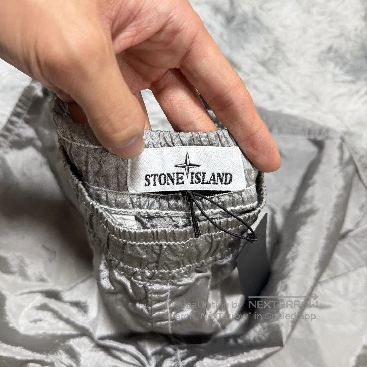Stone Island Stone Island Metallic Nylon Silver Shorts W32. Size US 32 / EU 48 - 4 Thumbnail