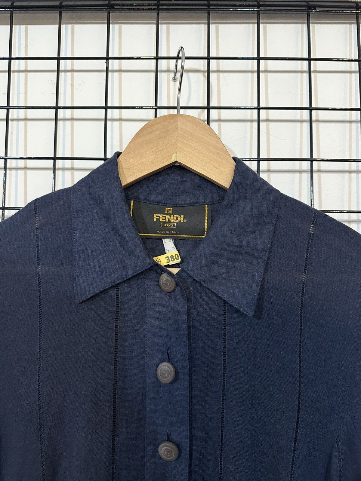 Fendi Fendi shirt dress is a structured dark blue. Size L / US 10 / IT 46 - 6 Thumbnail