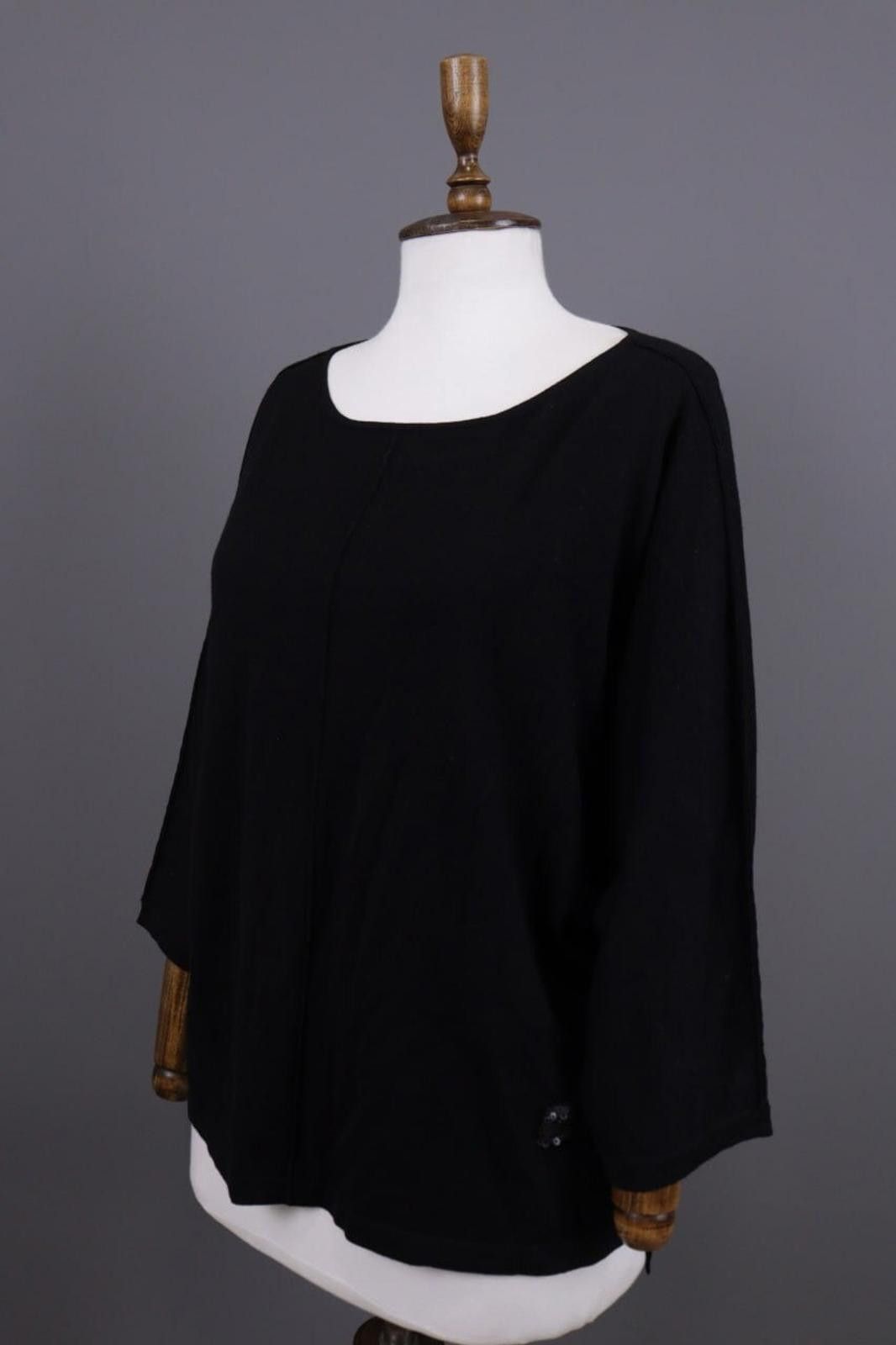 Escada LAUREL Black Lagenlook Relaxed Sweater Size I 48 / USA 12 Size XL / US 12-14 / IT 48-50 - 7 Thumbnail