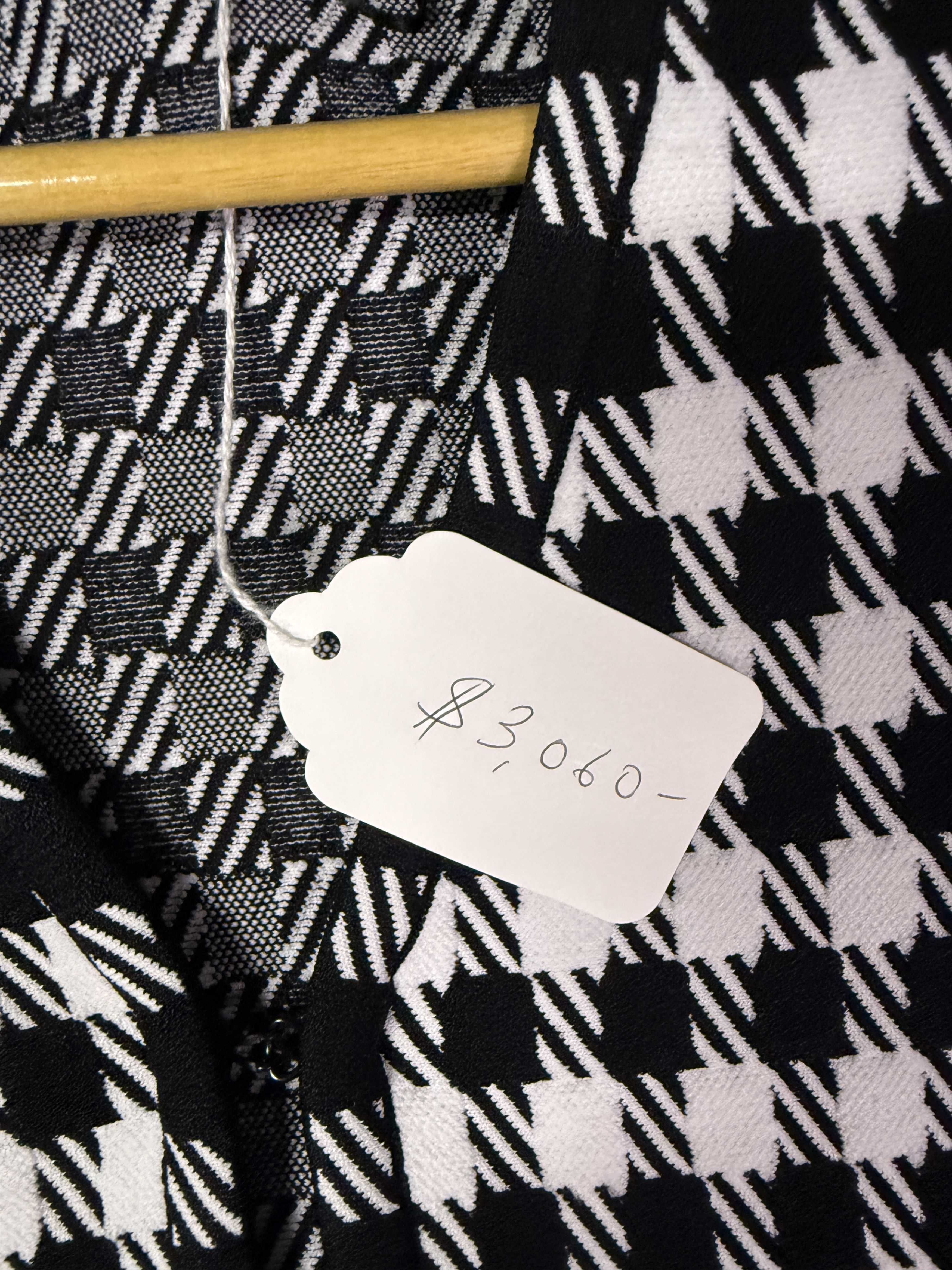 Alaia Alaia Black White Houndstooth Tati Knit Cardigan Sweater 40 Size S / US 4 / IT 40 - 4 Thumbnail