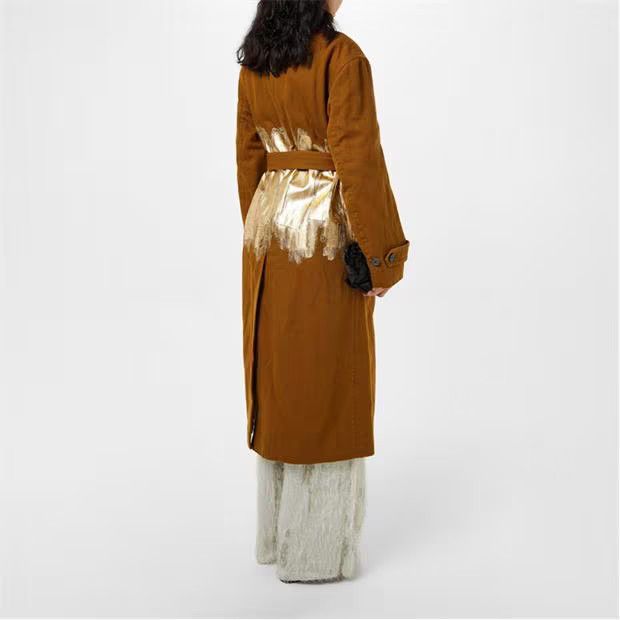 Dries Van Noten o1g2r1mq1024 Coat in Brown & Golden Size M / US 6-8 / IT 42-44 - 5 Thumbnail