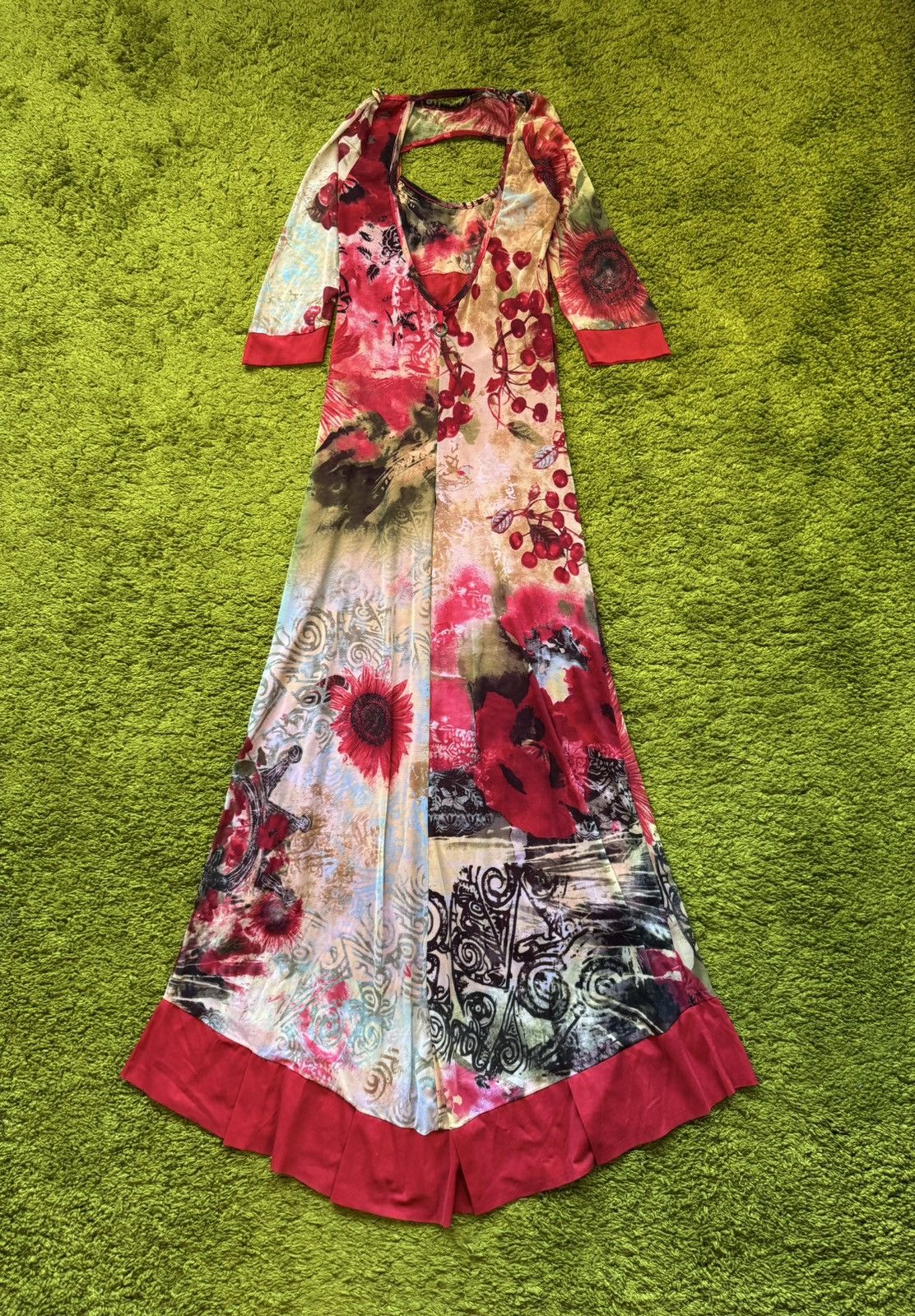 Other Save the Queen 2000s vintage floral pattern mesh maxi dress Size L / US 10 / IT 46 - 4 Thumbnail