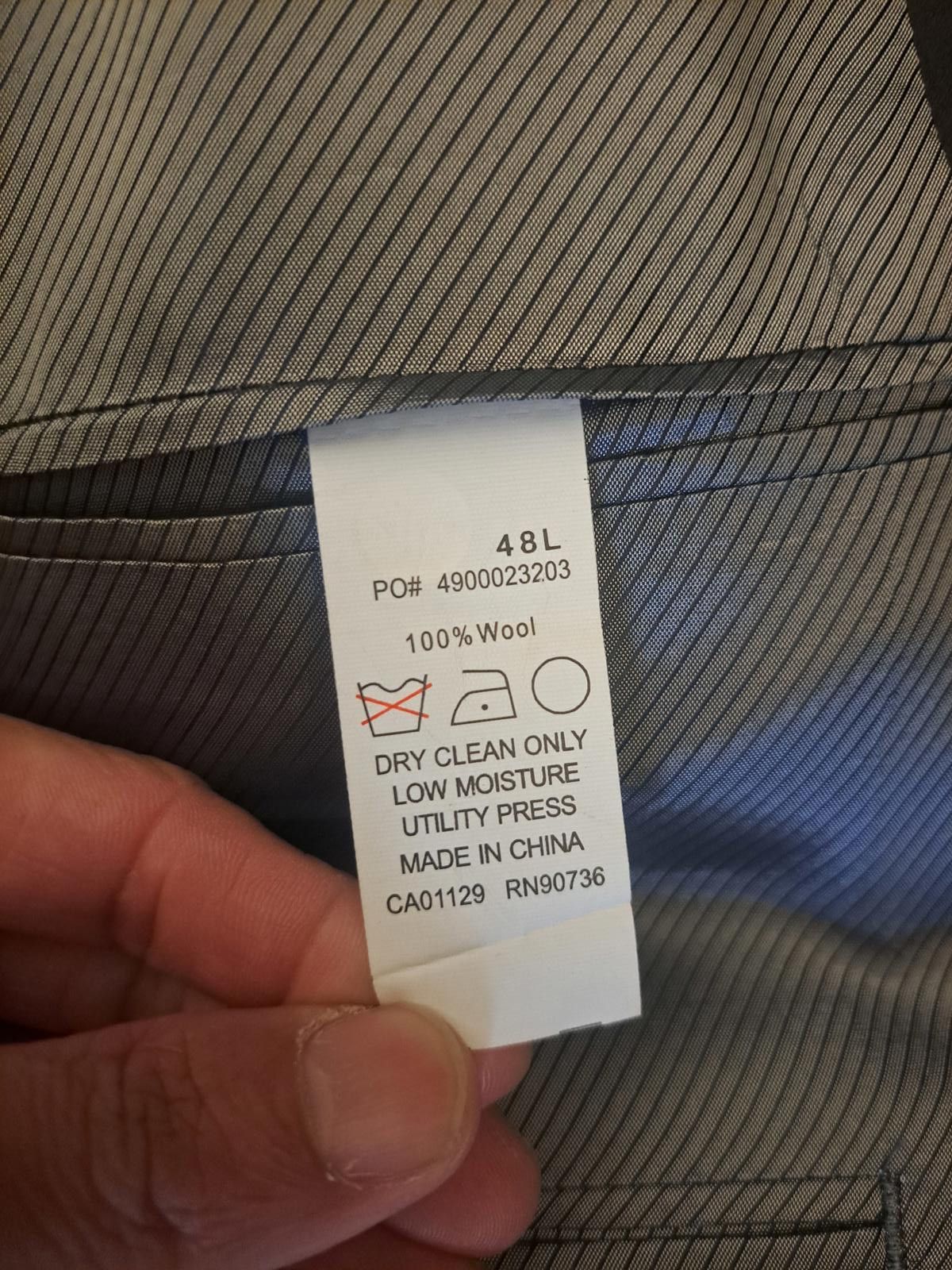Calvin Klein Calvin Klein Tuxedo Jacket Separate Mens 48L Black 100% Wool Size 48L - 3 Thumbnail