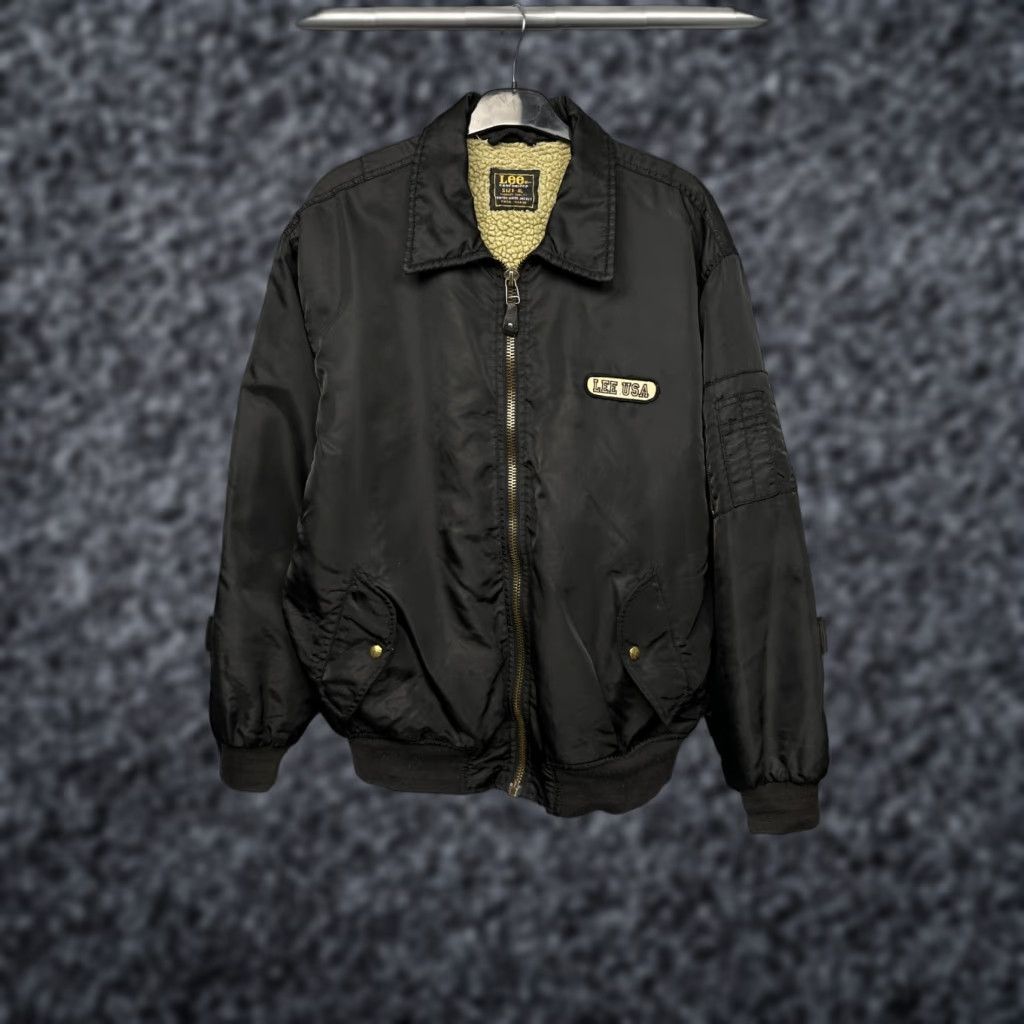 Lee Lee Bomber Jacket - Jacket - XL - Black - Lee Sanforised USA 90s Vintage Insulated Bomber Jacket XL Black Mens Size XL Size US XL / EU 56 / 4 - 1 Thumbnail