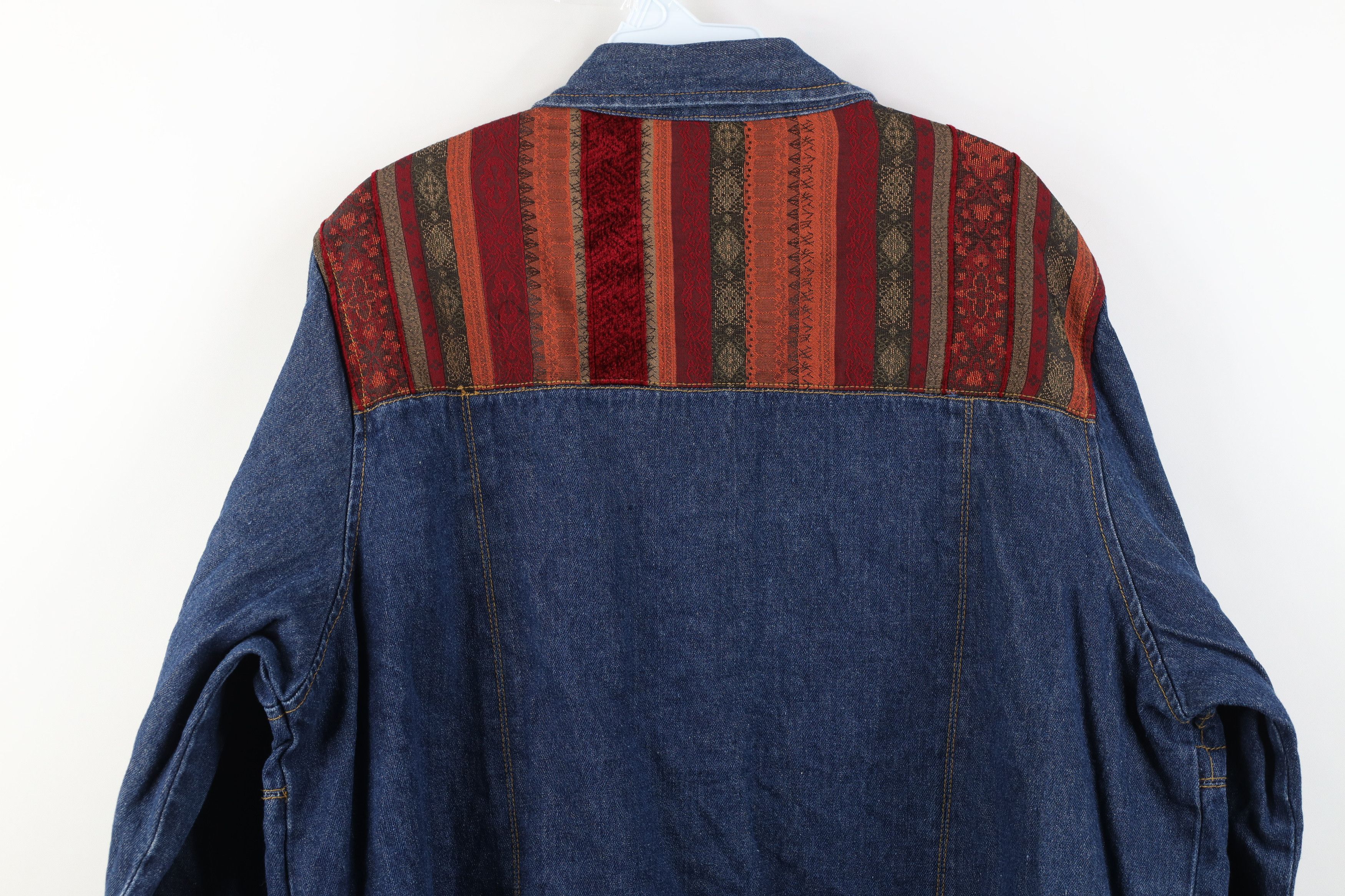 Vintage Vintage 90s Y2K Streetwear Patchwork Denim Shirt Jacket Size L / US 10 / IT 46 - 15 Thumbnail