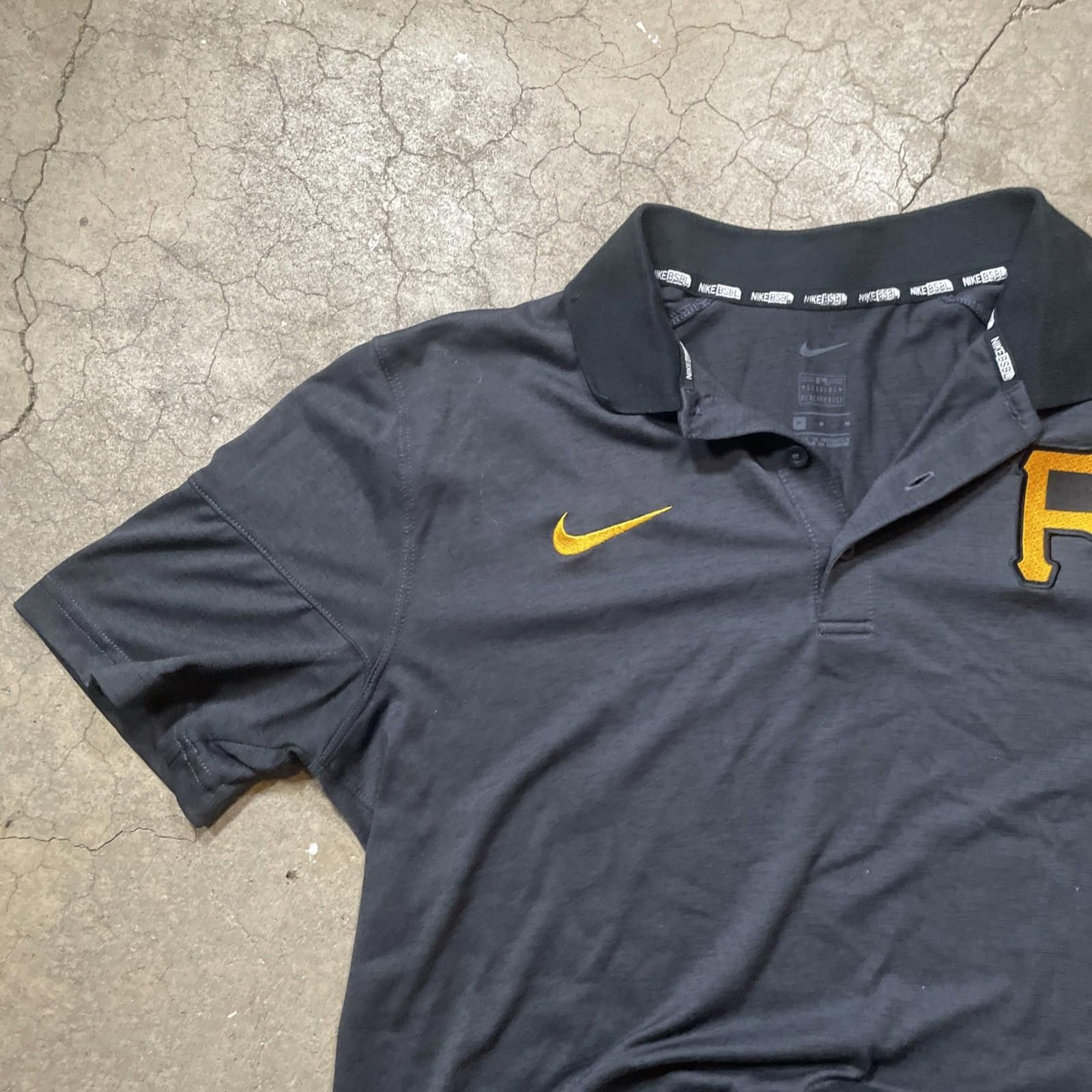 Nike Nike Baseball Pittsburgh Pirates Polo M Dri Fit Black Size ONE SIZE - 5 Thumbnail