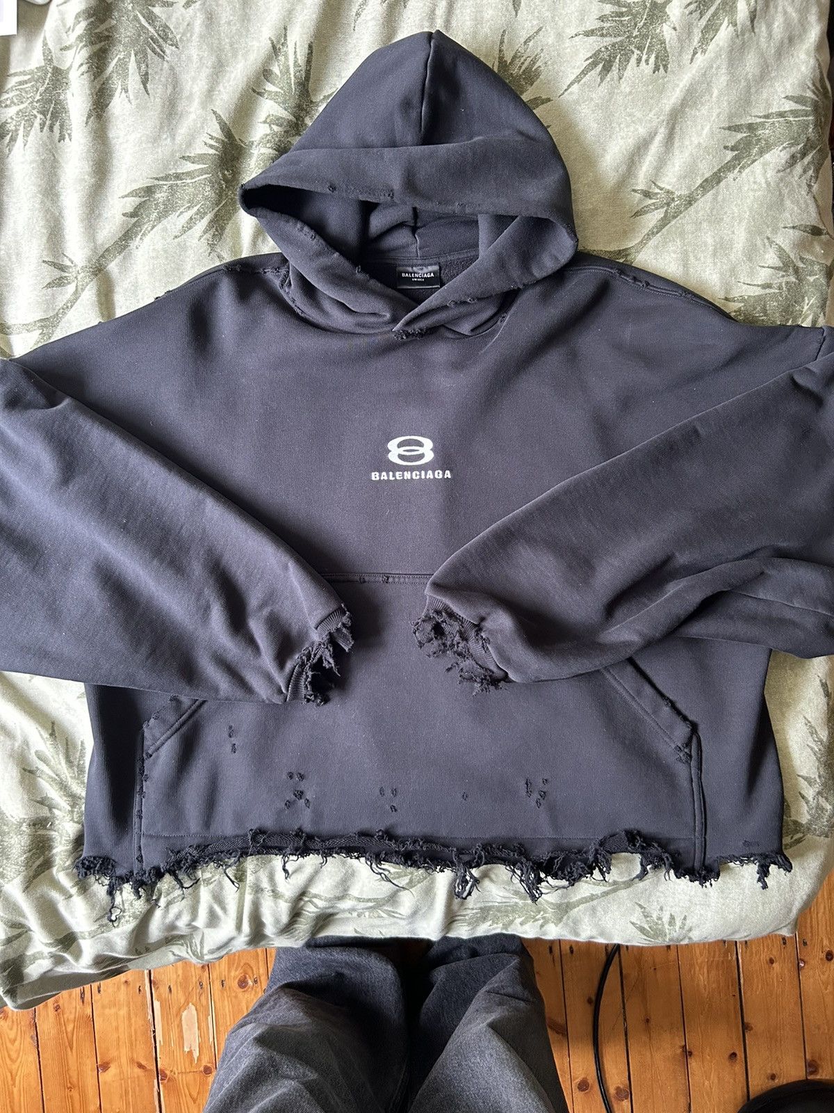 Balenciaga Unity Sports Icon Oversized Cropped Hoodie | Grailed
