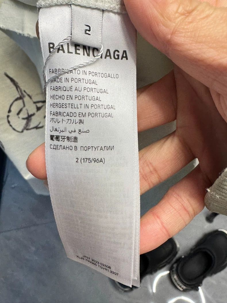 Balenciaga Balenciaga new 24ss dirty worn tattooed long sleeved shirt- Size US M / EU 48-50 / 2 - 5 Thumbnail