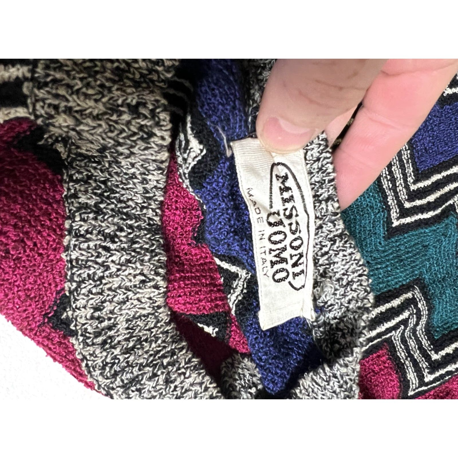 Missoni Vtg MISSONI ITALY Men's CREW NECK SWEATER Sz L Eclectic 90s Multi-Color Zigzag Size US L / EU 52-54 / 3 - 6 Thumbnail