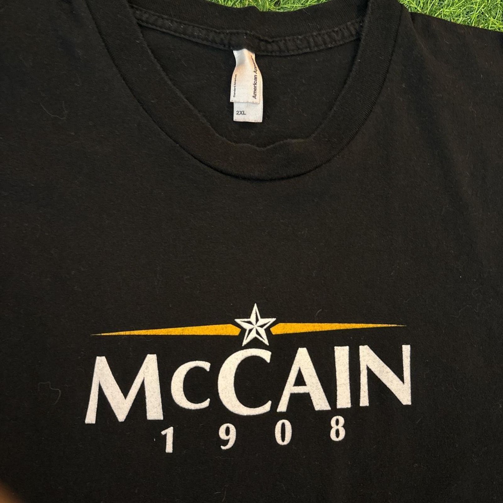 American Apparel Men's Black American Apparel Retro ‘McCain 1908’ Graphic Tee Size US XXL / EU 58 / 5 - 3 Thumbnail