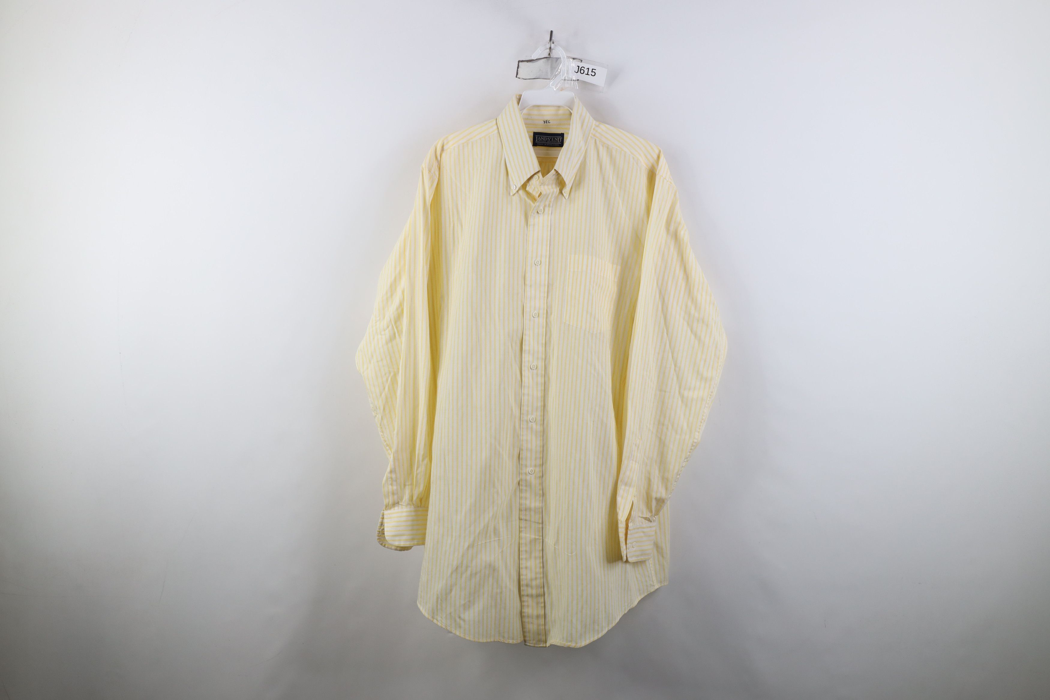 Lands' End Vintage 70s 80s Lands End Long Oxford Striped Button Shirt Size US L / EU 52-54 / 3 - 1 Thumbnail