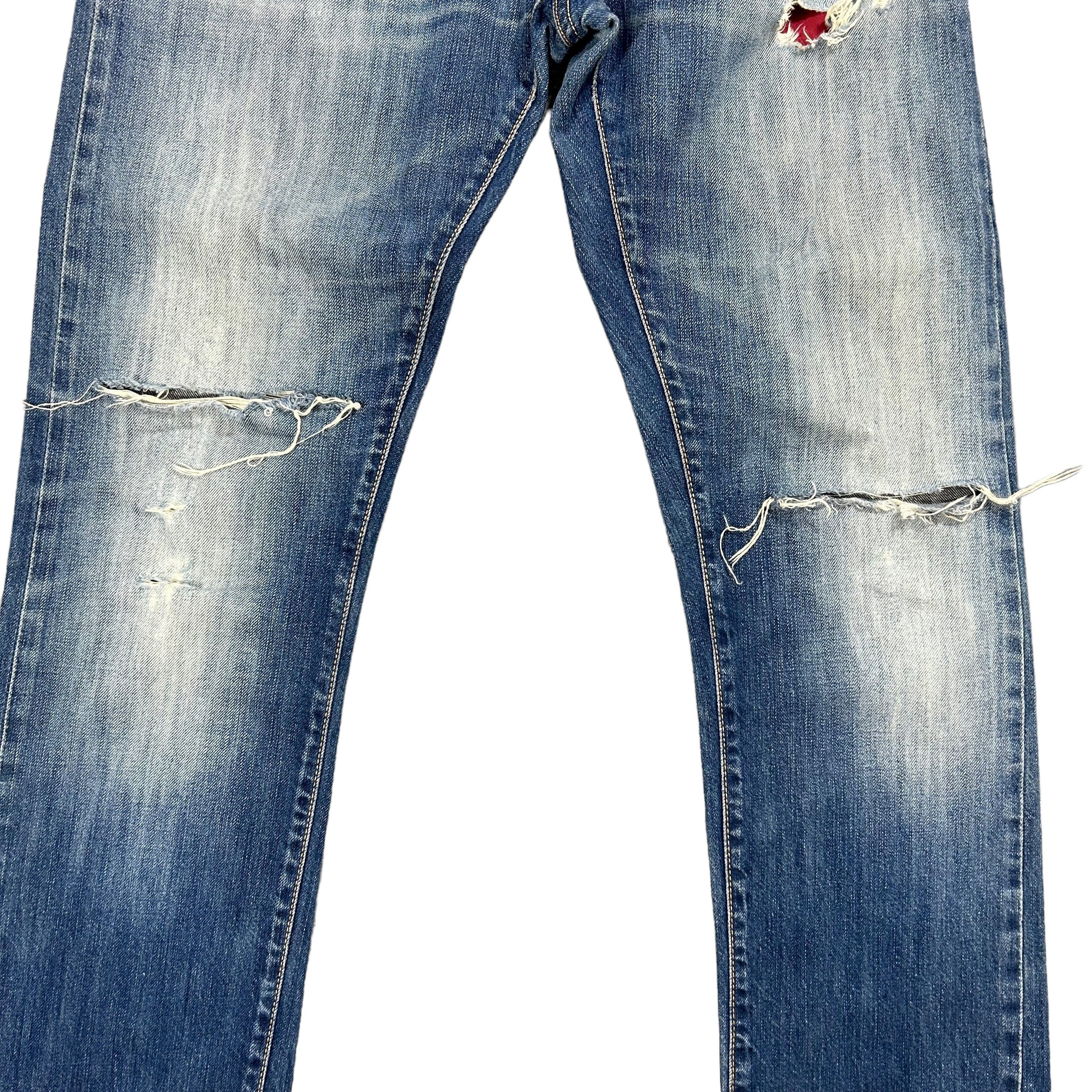 Other Sartoria Tramarossa Washed Blue Ripped Selvedge Jeans Sz 31 Size US 31 - 7 Thumbnail