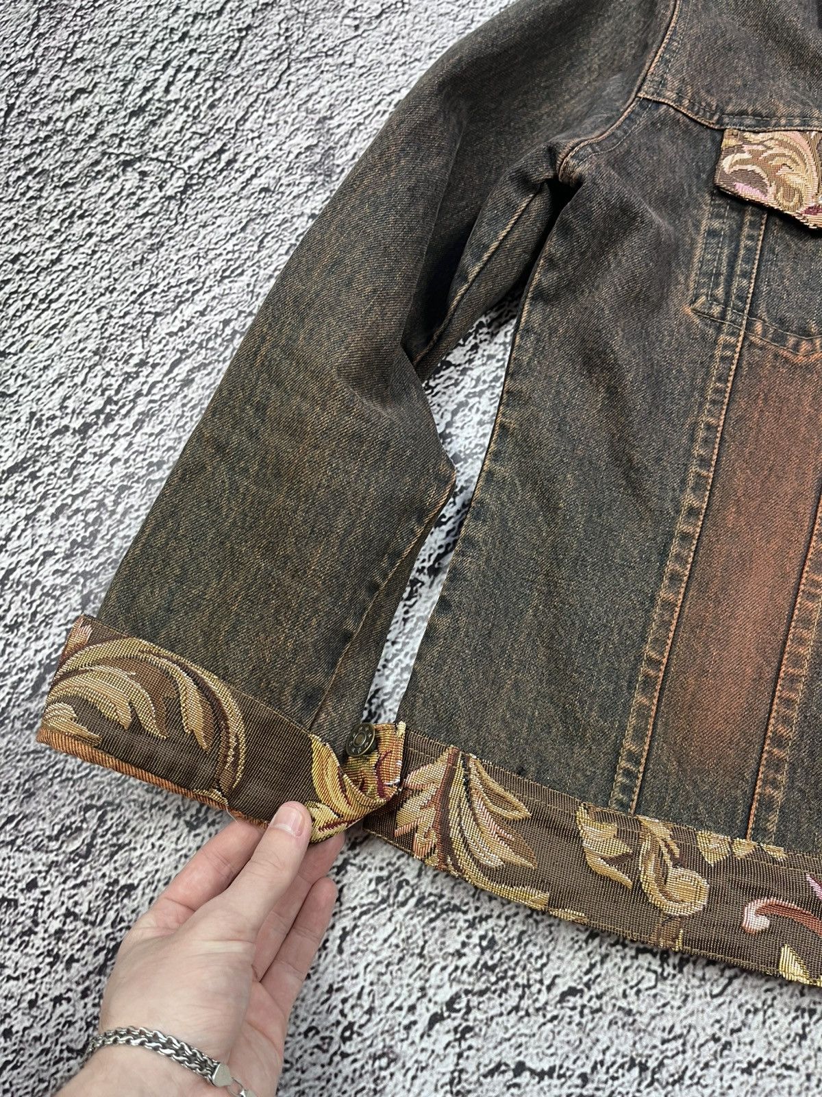 Vintage Vintage Y2K Rust Denim Floral Jacket Botanical Rare Size S Size S / US 4 / IT 40 - 6 Thumbnail