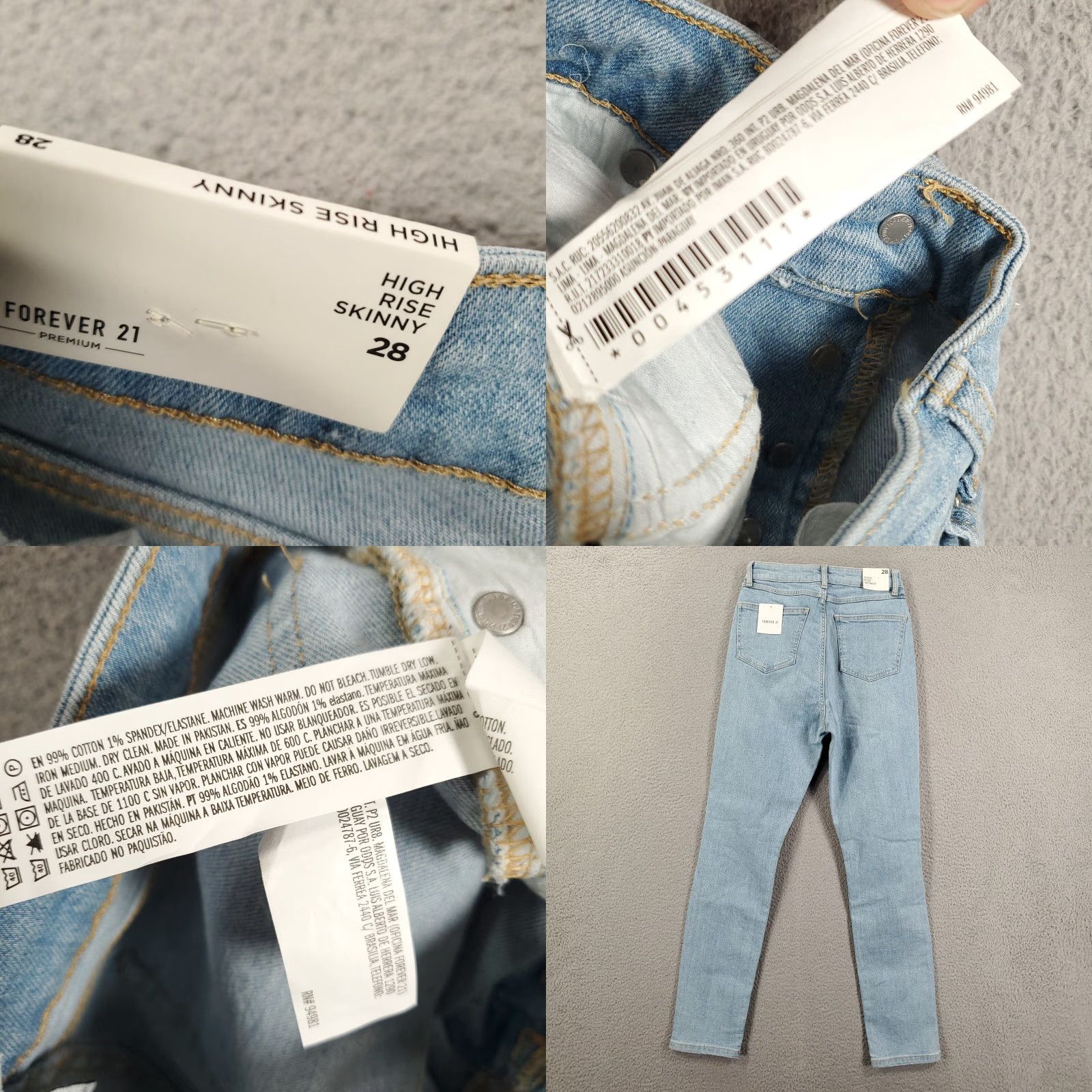 Forever 21 FOREVER 21 Jeans Skinny 28 Womens Distressed High Rise Light Wash NWT Jeans Women 5-Pocket Denim Stretch Urban 90s Grunge Modern Fit Size 26" / US 2 / IT 38 - 8 Thumbnail