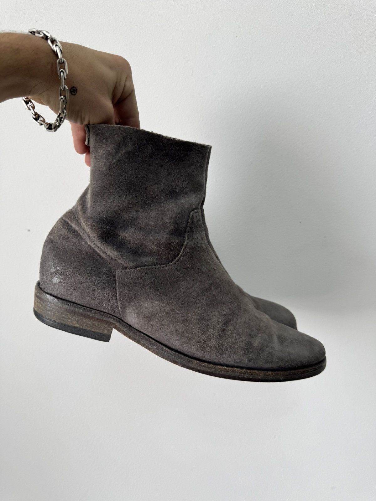 Rare Suede leather zipper tornado A.S.98 moto boots